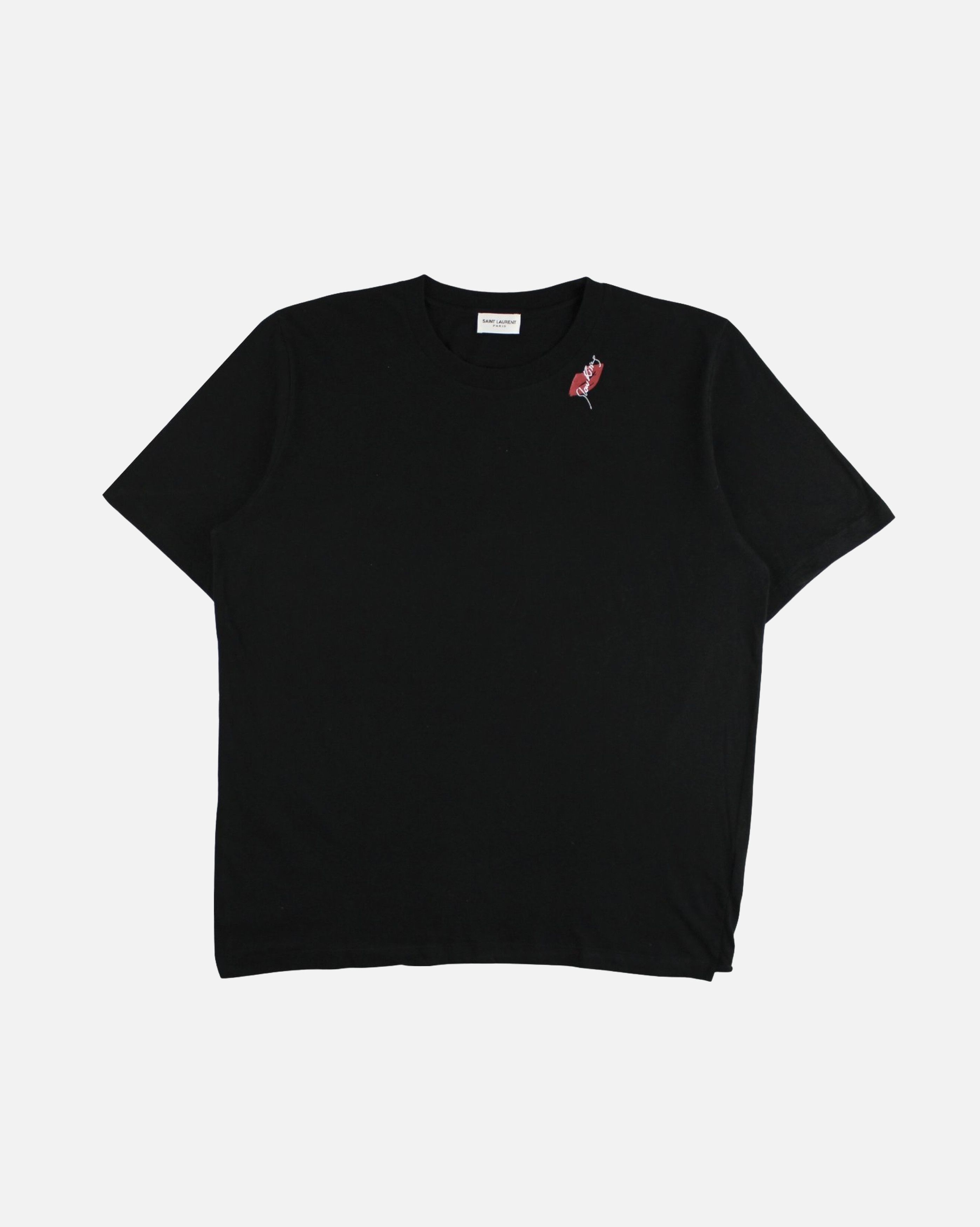 image of Saint Laurent Paris Saint Laurent Ss18 Kissing T-Shirt in Black, Men's (Size Small)