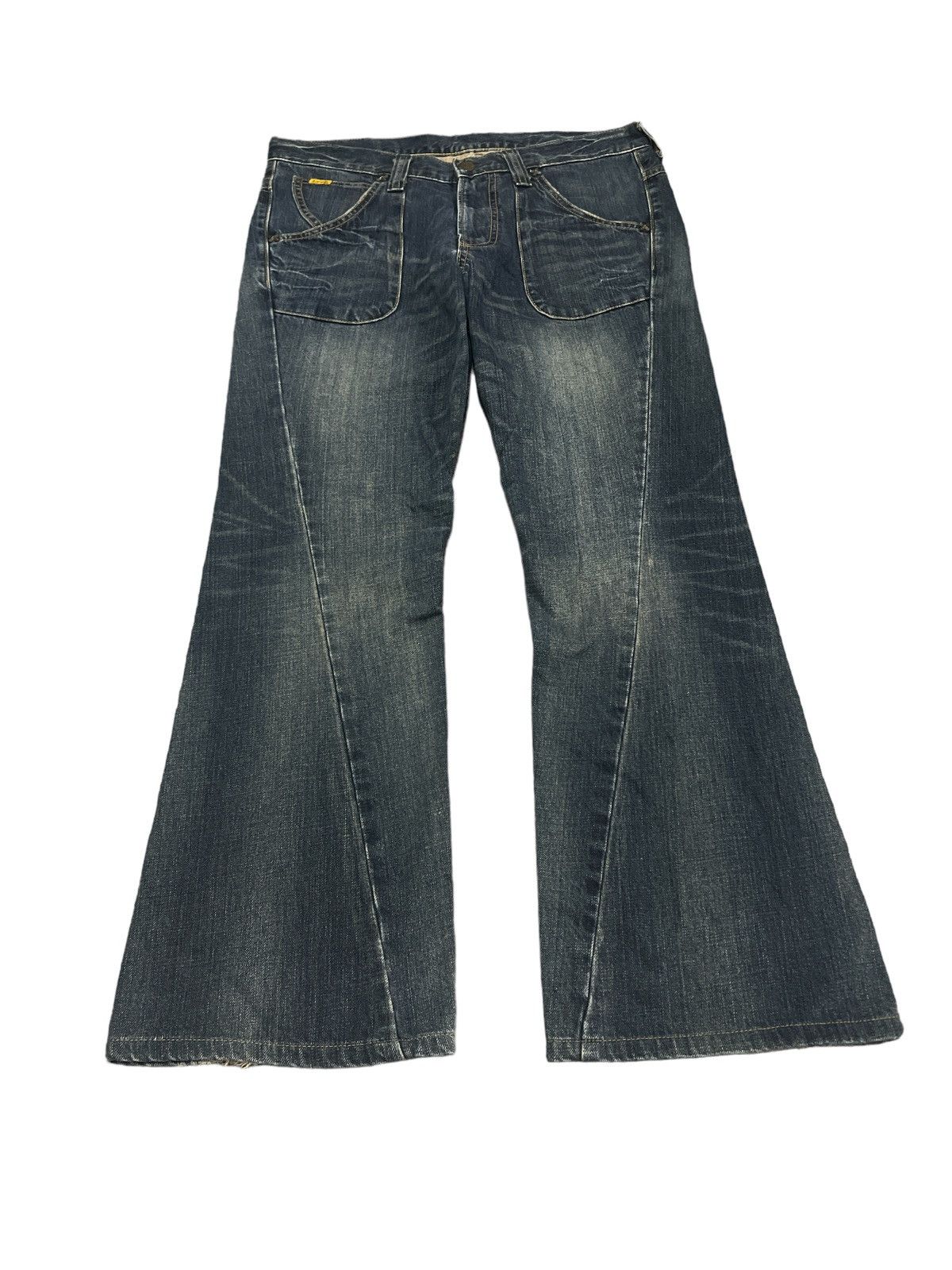 Japanese Brand FLARED💥LEE RIDERS DISTRESSED TWIST DENIM PANT Size US 30 / EU 46 - 3 Thumbnail