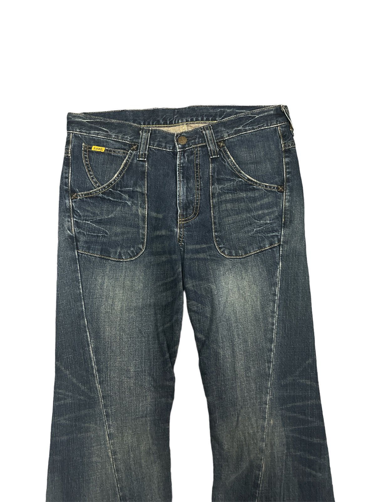 Japanese Brand FLARED💥LEE RIDERS DISTRESSED TWIST DENIM PANT Size US 30 / EU 46 - 2 Thumbnail