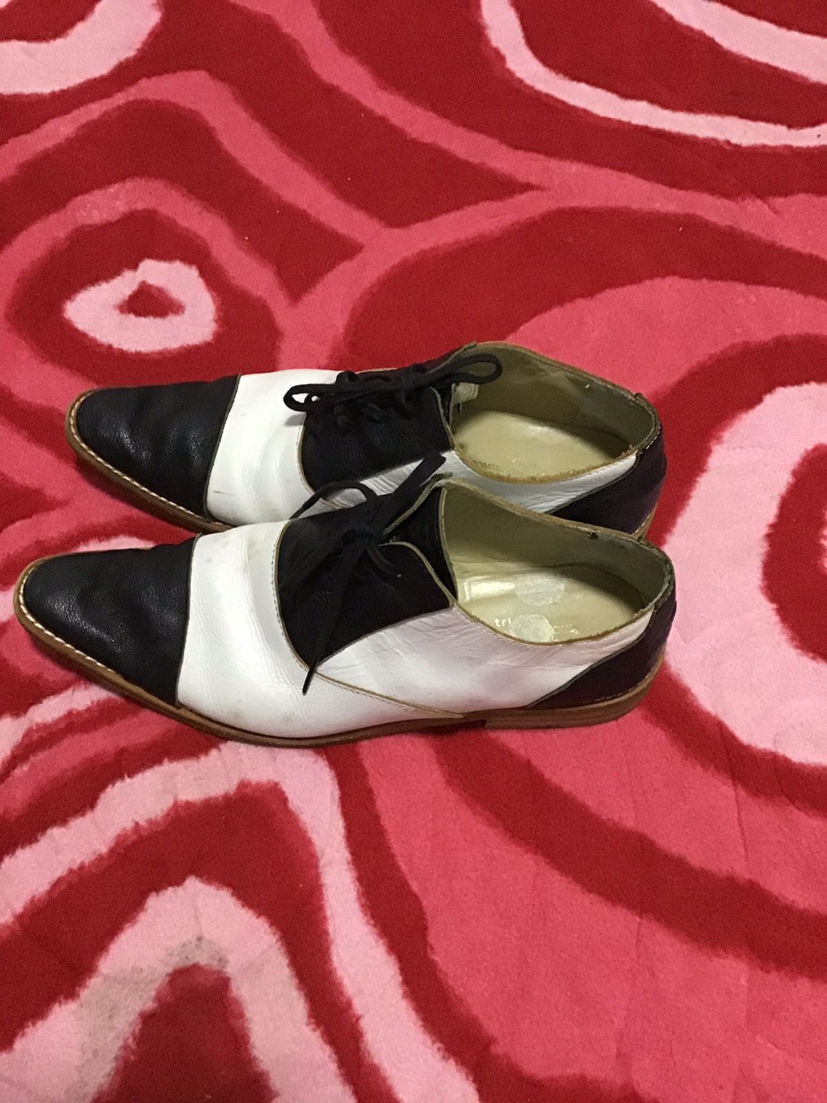 COMME DES GARCON kawakubo style Tricot Black White Shoes