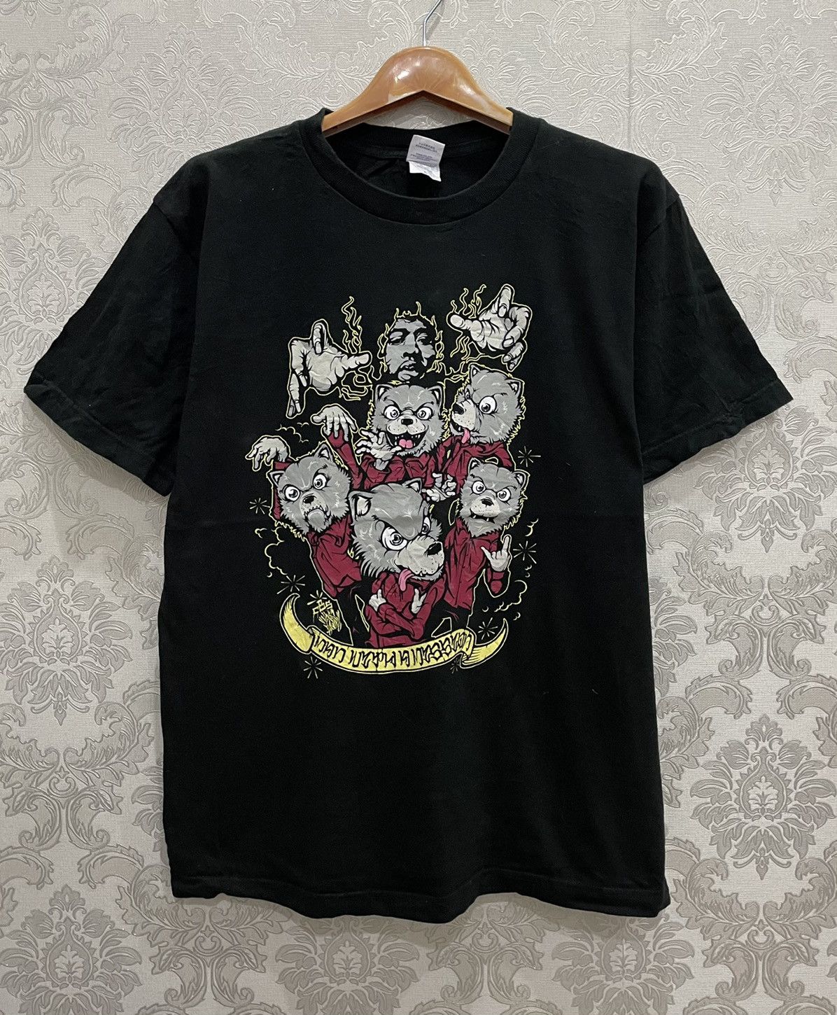 image of Band Tees x Rock Band Man With A Mission Japanese Rock Band in Black, Men's (Size Large)