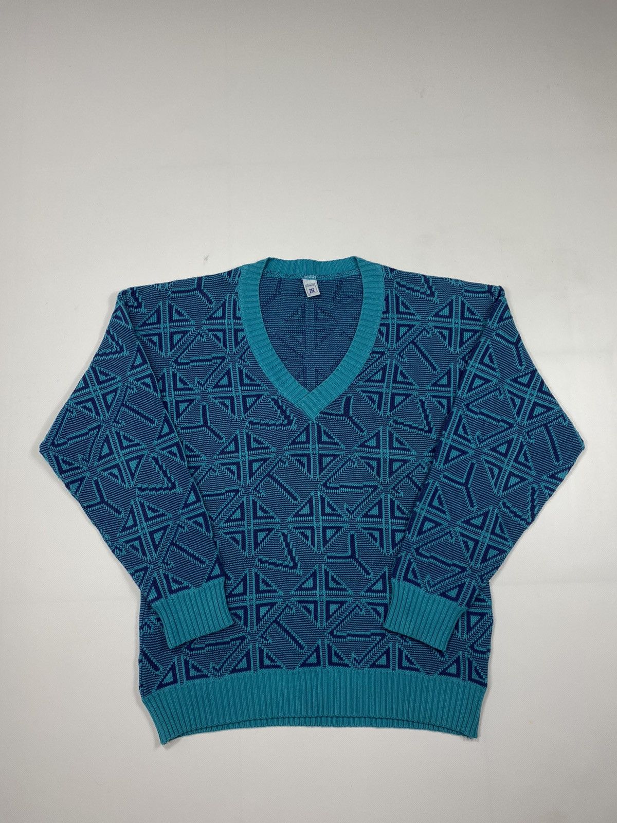 Vintage 🔥LASTDROP🔥 80s Torero Abstract Knitting Letters Rhombus Size US M / EU 48-50 / 2 - 12 Thumbnail