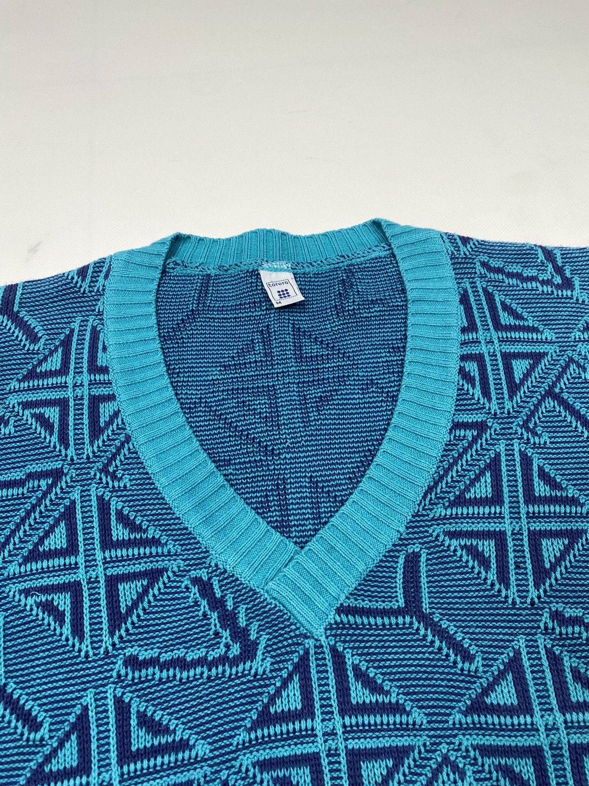 Vintage 🔥LASTDROP🔥 80s Torero Abstract Knitting Letters Rhombus Size US M / EU 48-50 / 2 - 6 Thumbnail