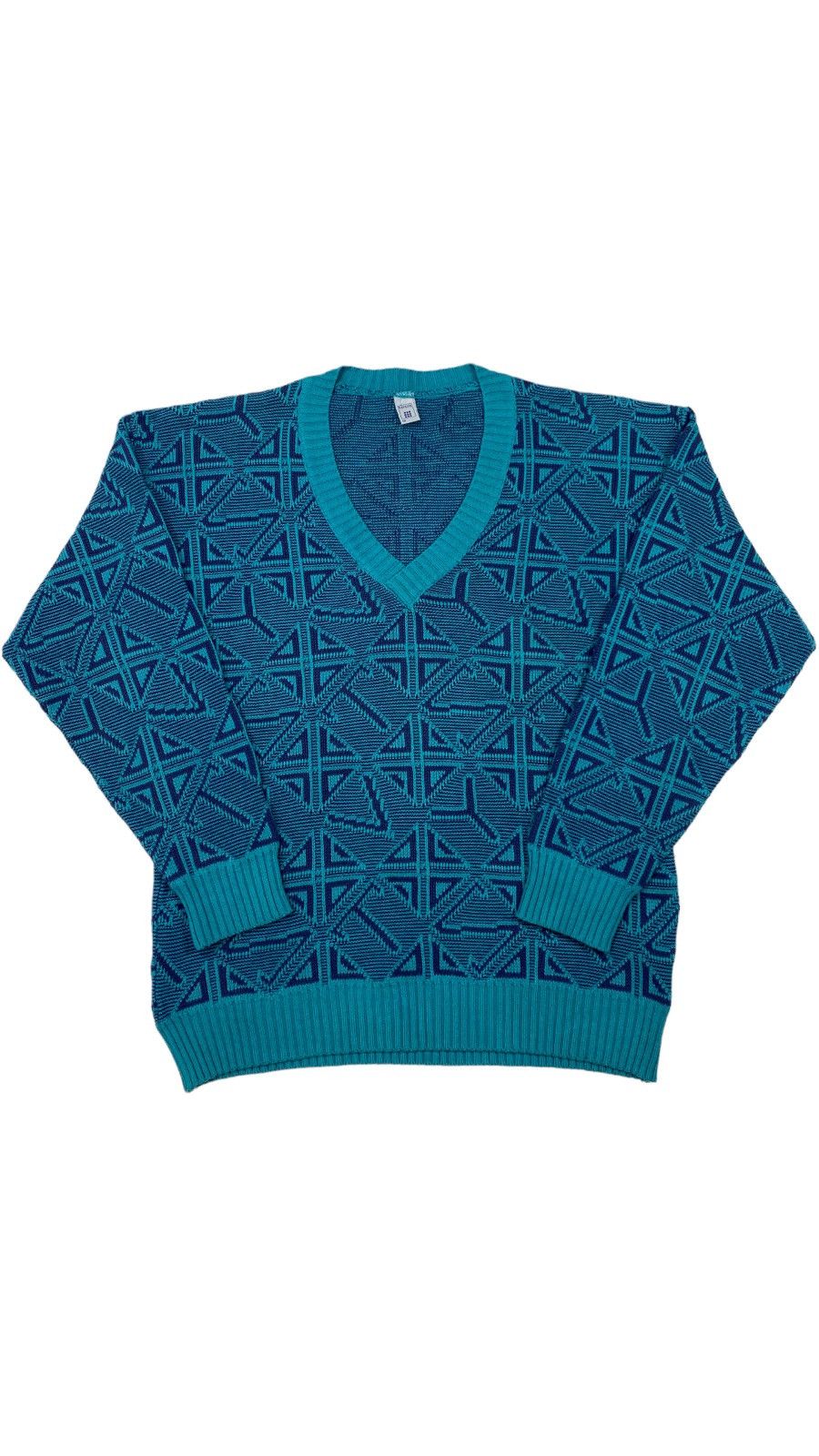 Vintage 🔥LASTDROP🔥 80s Torero Abstract Knitting Letters Rhombus Size US M / EU 48-50 / 2 - 1 Thumbnail