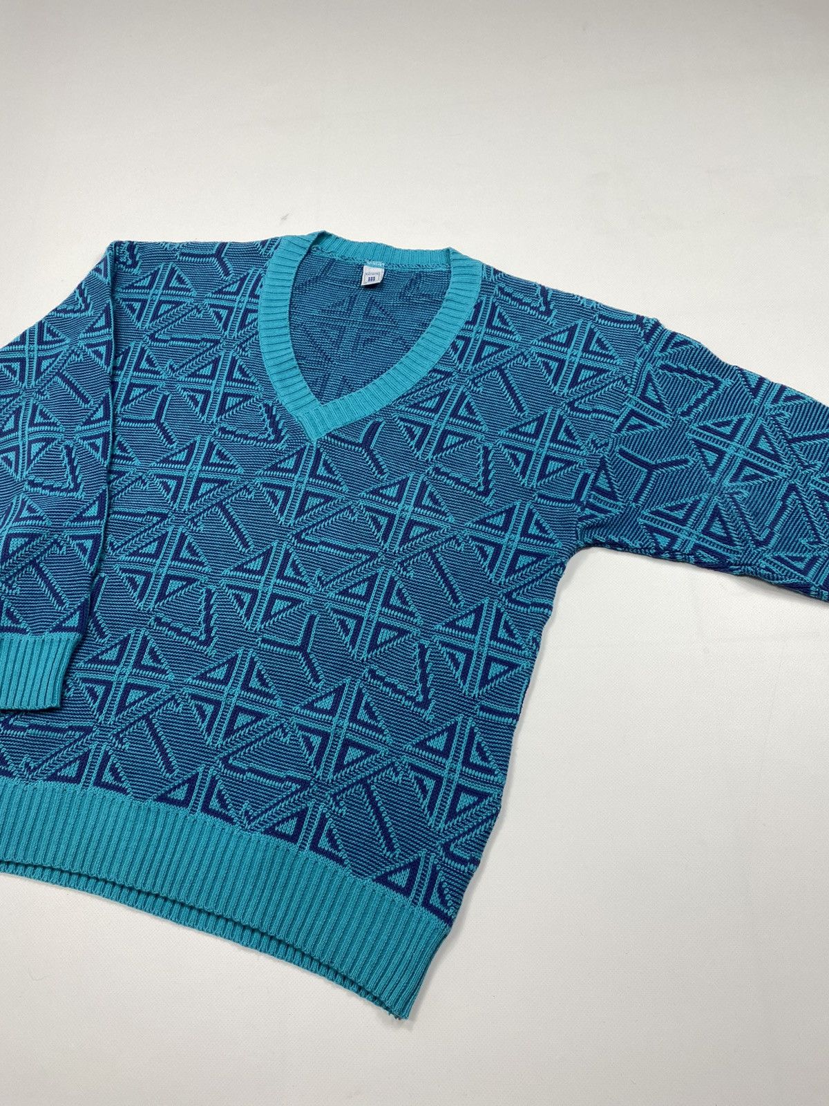 Vintage 🔥LASTDROP🔥 80s Torero Abstract Knitting Letters Rhombus Size US M / EU 48-50 / 2 - 8 Thumbnail