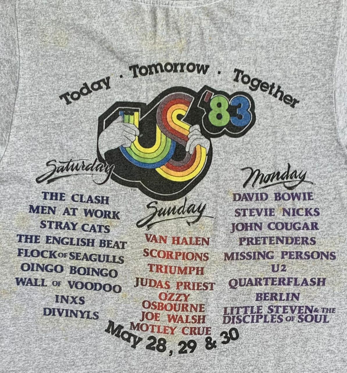 Band Tees × Vintage Vintage Tee D 34 US Festival 80s Band tour tee Size US L / EU 52-54 / 3 - 4 Thumbnail