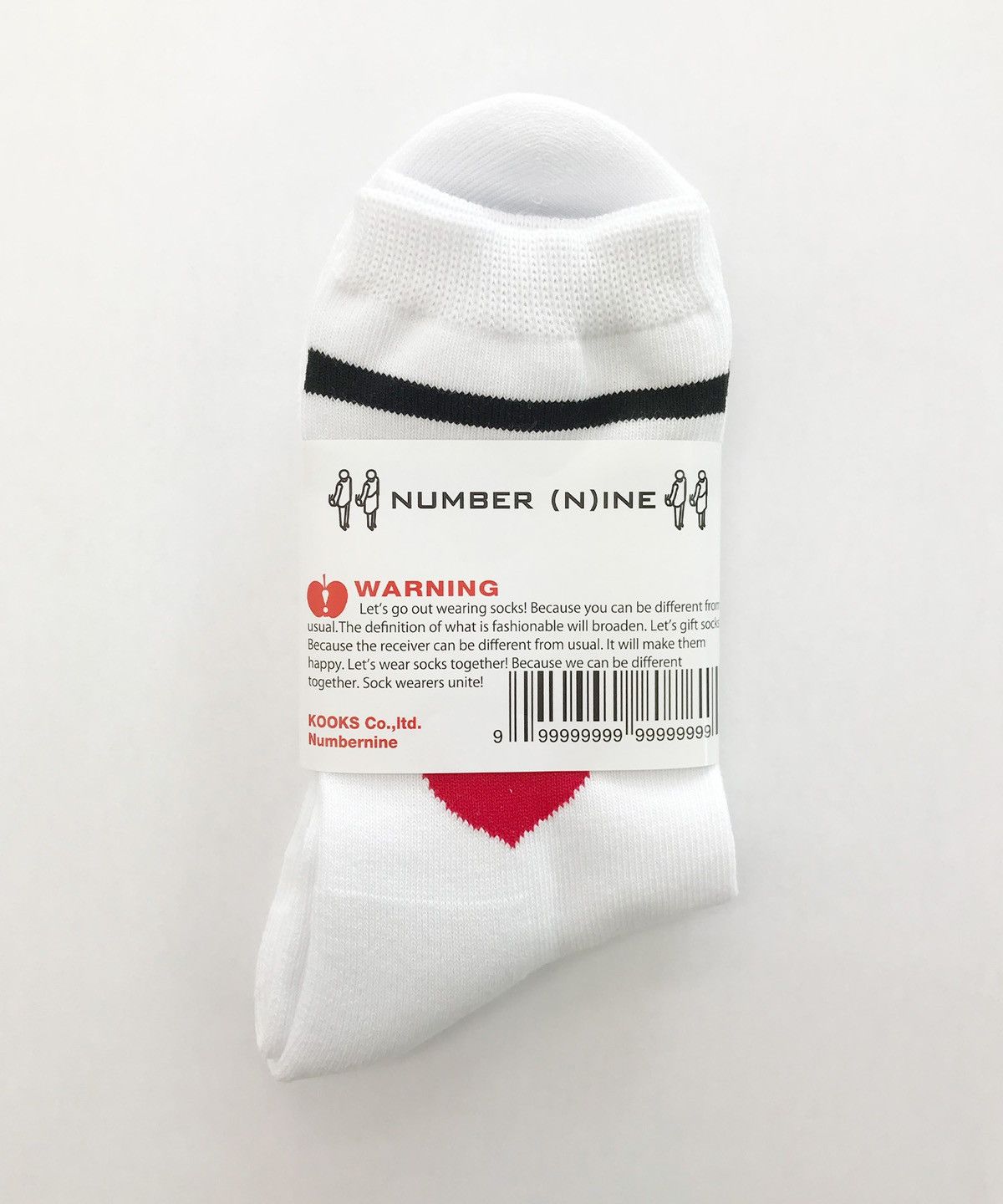 Number (N)ine N(N) Heart Socks Size ONE SIZE - 4 Thumbnail