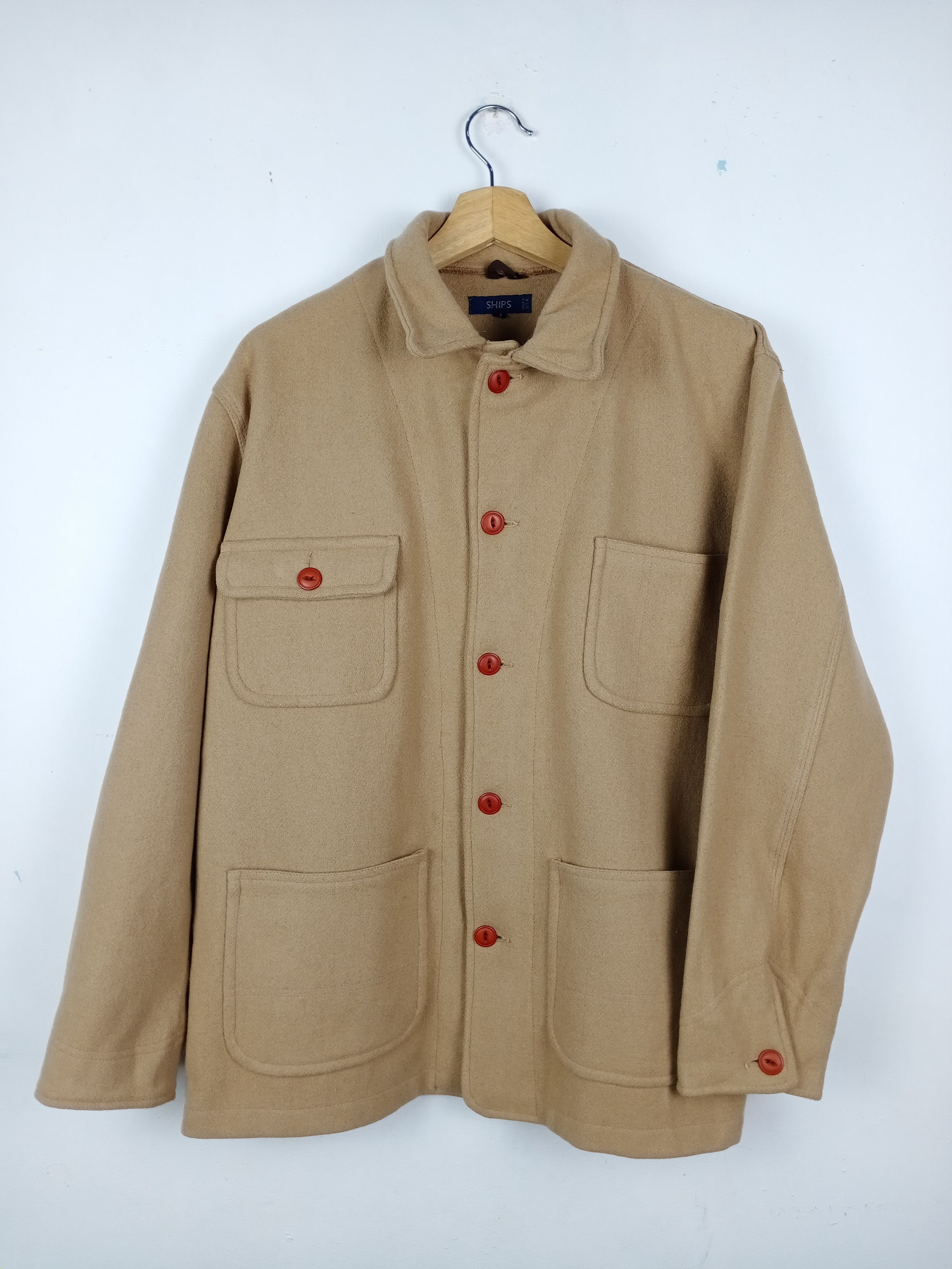 Japanese Brand 💥RARE💥Vintage Ships Mohair Pocket Jacket Made In Usa Size US L / EU 52-54 / 3 - 1 Thumbnail