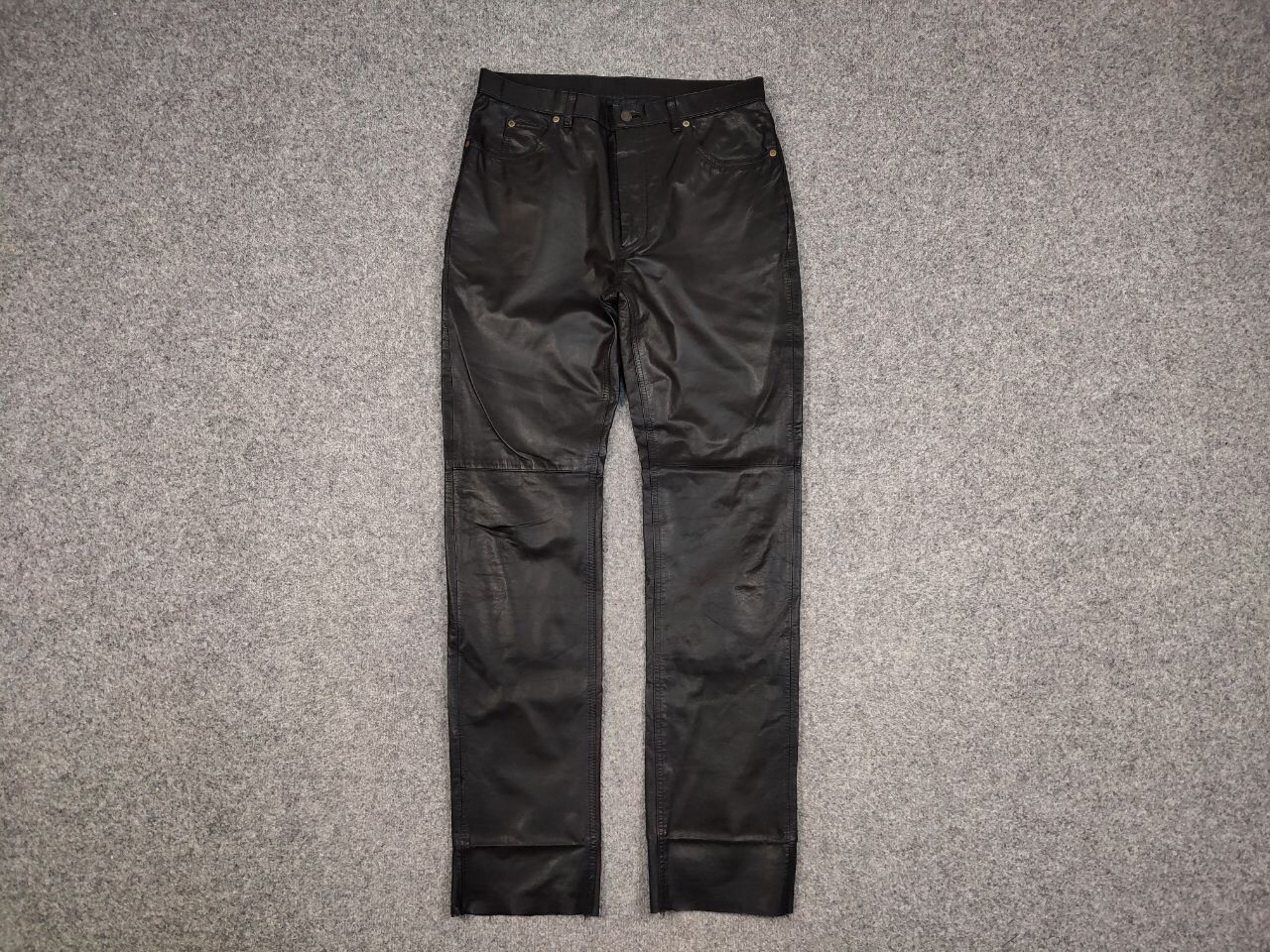 Japanese Brand Vintage Leather Black Pants Japan Hype Travis Scott Style Size US 34 / EU 50 - 3 Thumbnail