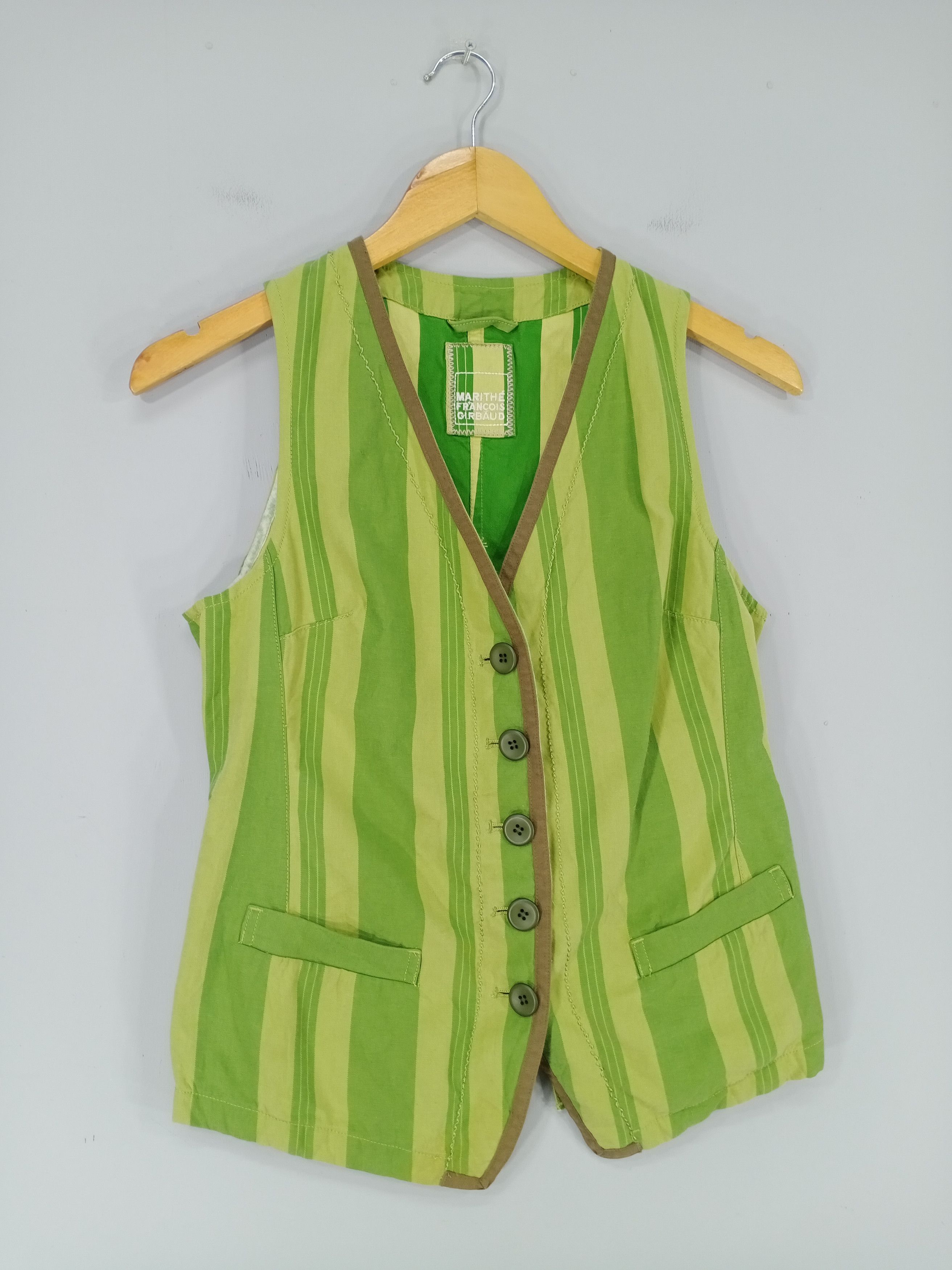 Marithe + Francois Girbaud 💥RARE💥Marithe Francois Girbaud Striped Vest Jacket Size M / US 6-8 / IT 42-44 - 2 Thumbnail