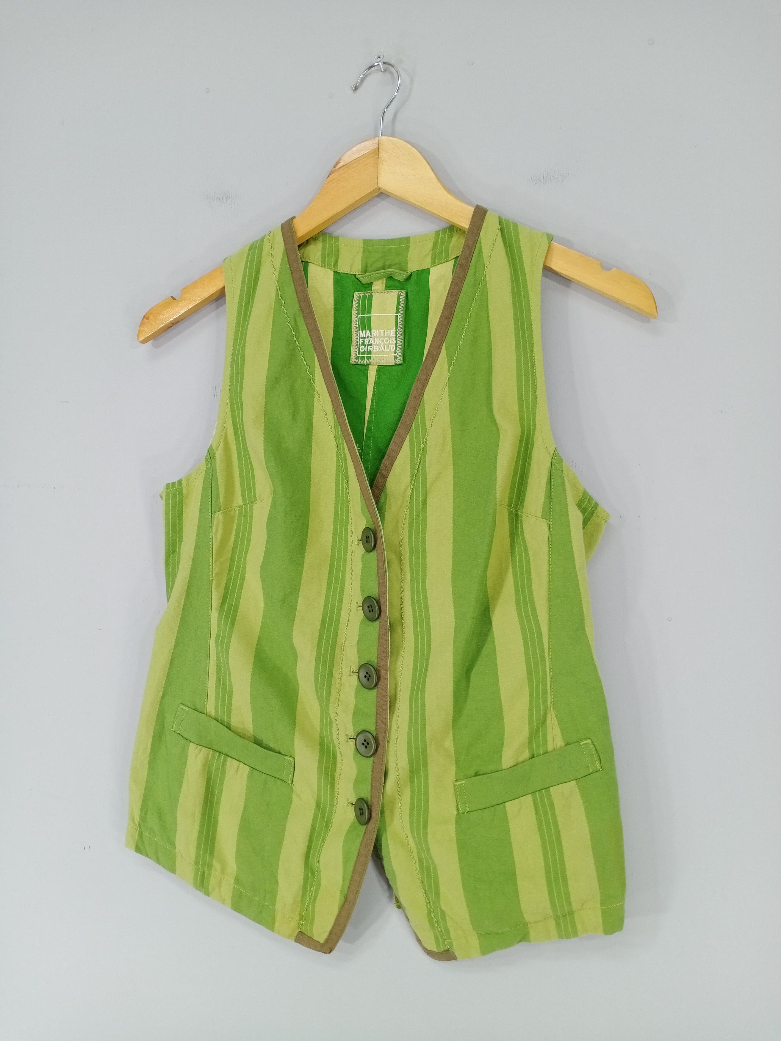 Marithe + Francois Girbaud 💥RARE💥Marithe Francois Girbaud Striped Vest Jacket Size M / US 6-8 / IT 42-44 - 3 Thumbnail