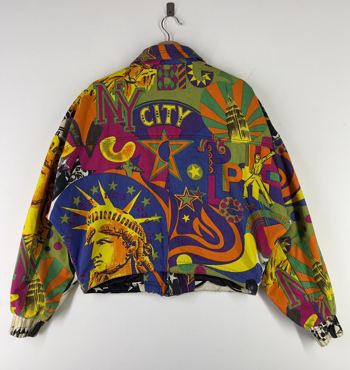 Versace 💥VERSACE LIBERTY DENIM BOMBER JACKET Size US XL / EU 56 / 4 - 2 Thumbnail