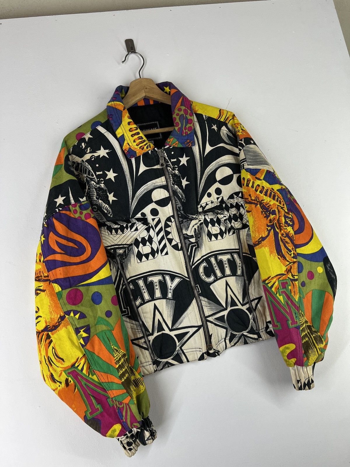 Versace 💥VERSACE LIBERTY DENIM BOMBER JACKET Size US XL / EU 56 / 4 - 4 Thumbnail