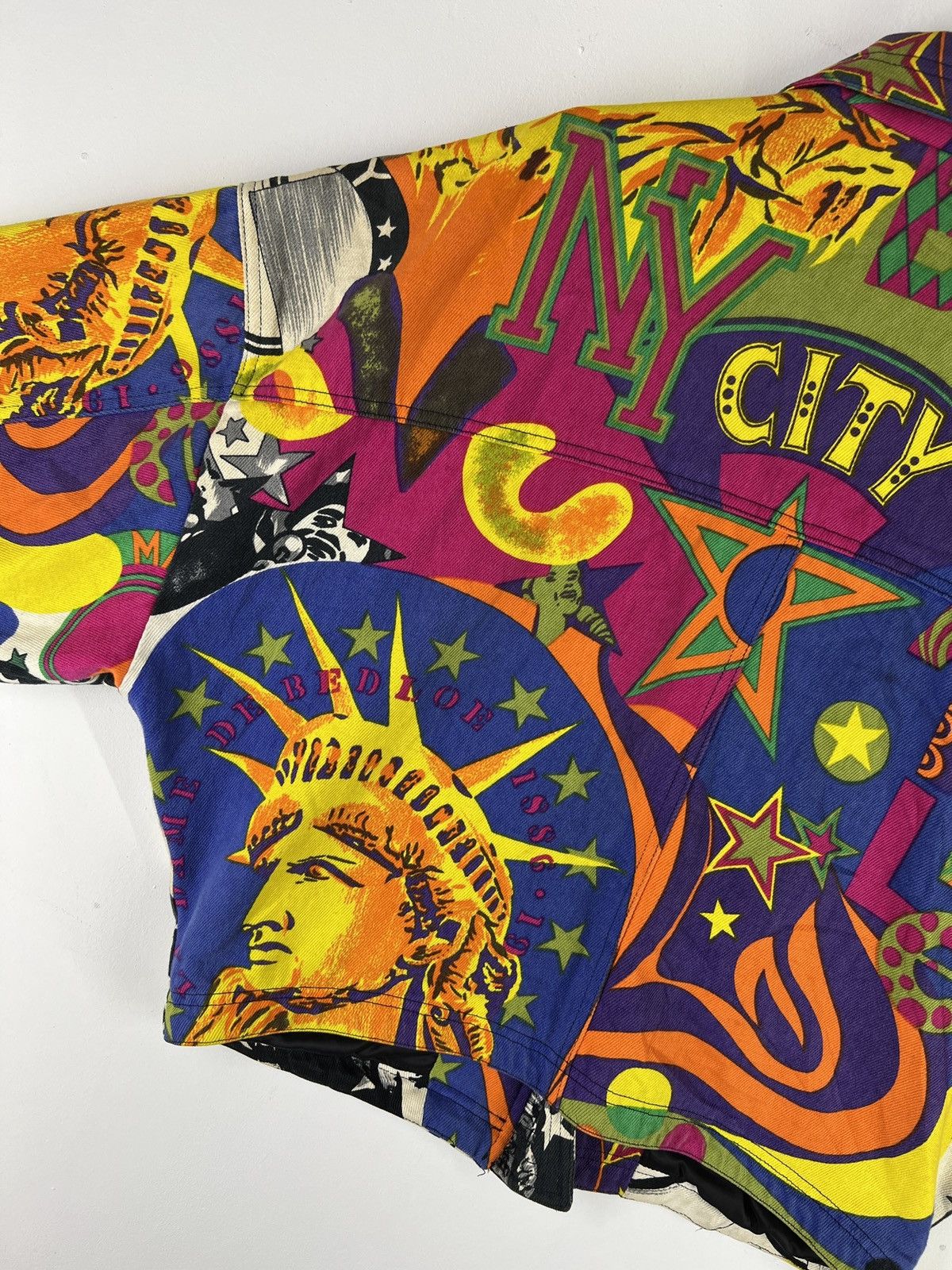Versace 💥VERSACE LIBERTY DENIM BOMBER JACKET Size US XL / EU 56 / 4 - 10 Thumbnail