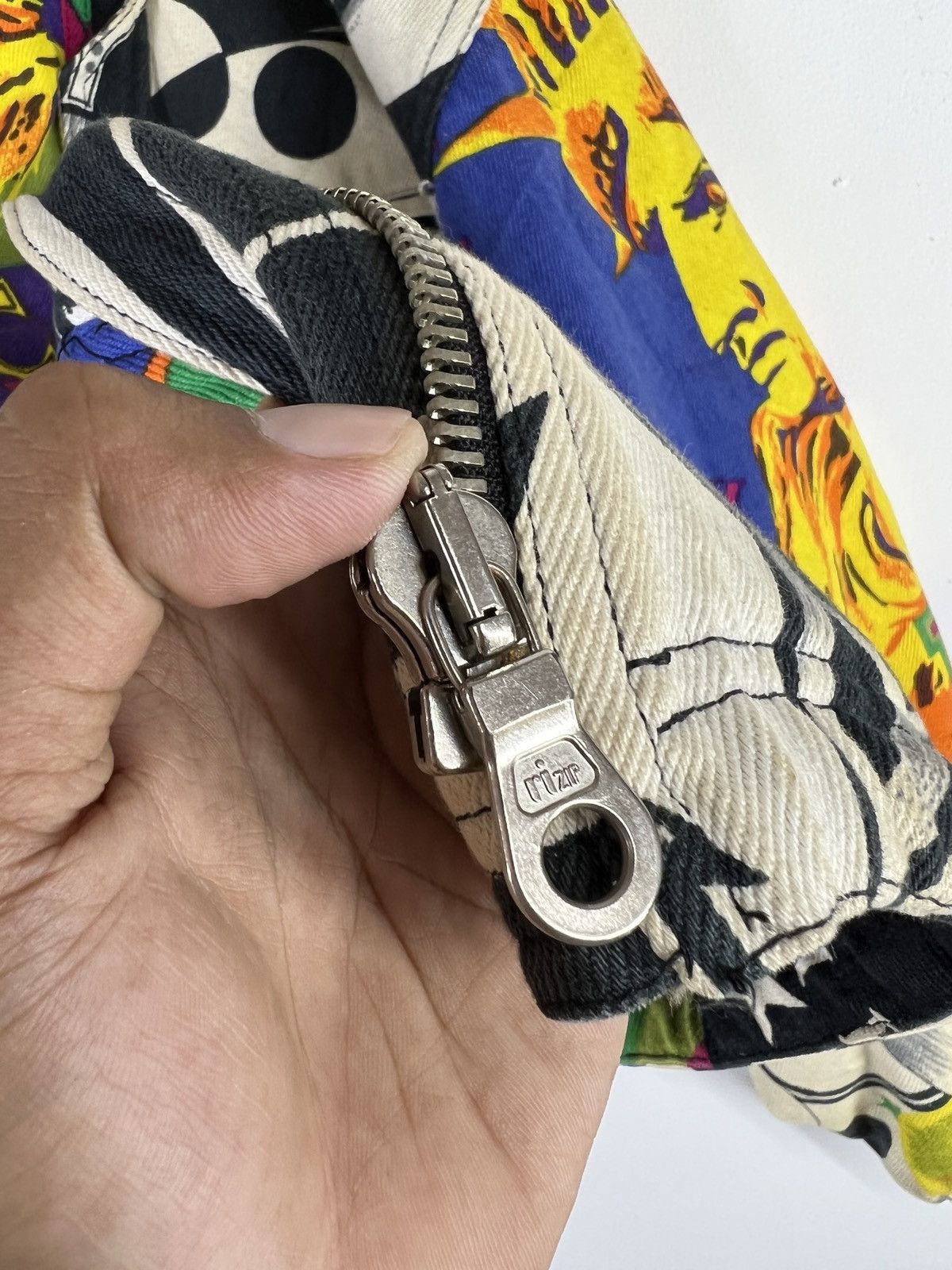 Versace 💥VERSACE LIBERTY DENIM BOMBER JACKET Size US XL / EU 56 / 4 - 12 Thumbnail