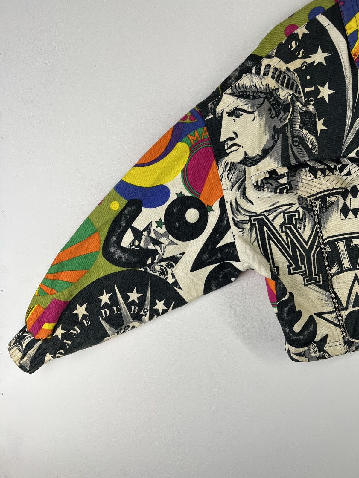 Versace 💥VERSACE LIBERTY DENIM BOMBER JACKET Size US XL / EU 56 / 4 - 7 Thumbnail