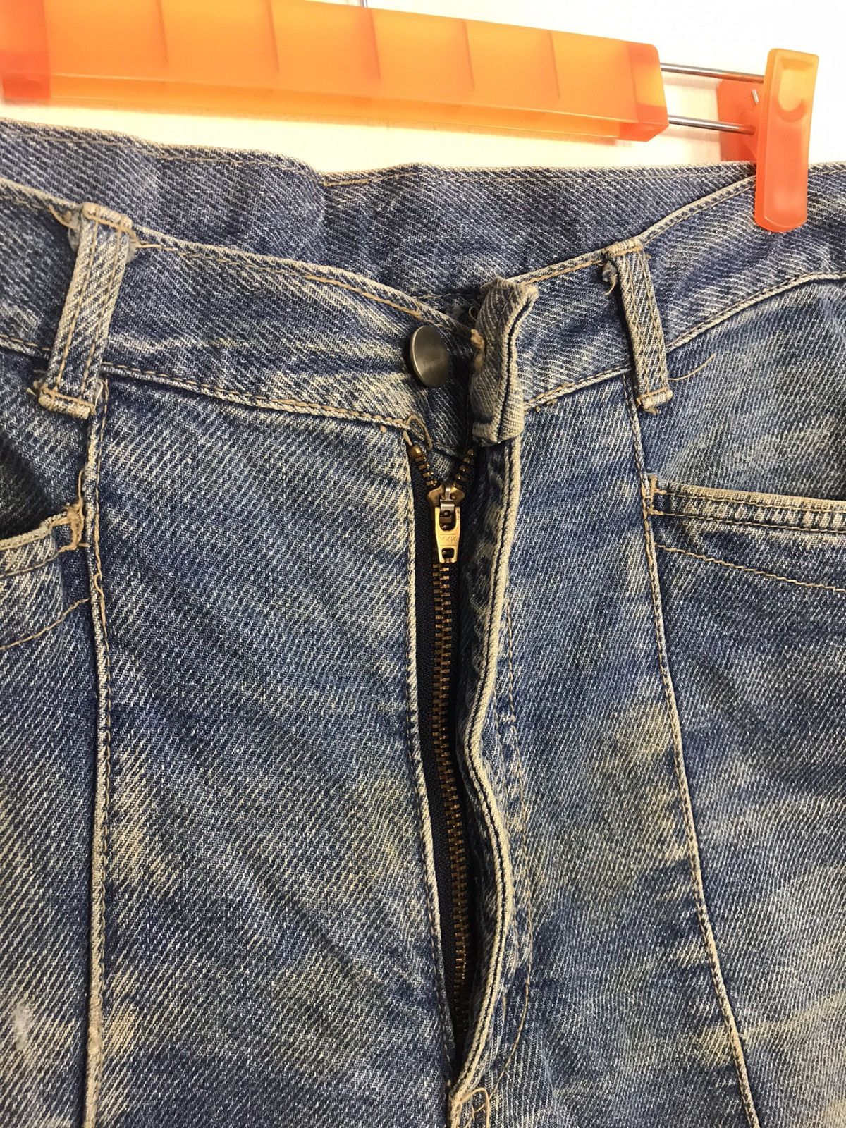 Vintage 90s Western Wear Distressed Denim Jeans Indigo Straight Cut Size US 31 - 4 Thumbnail