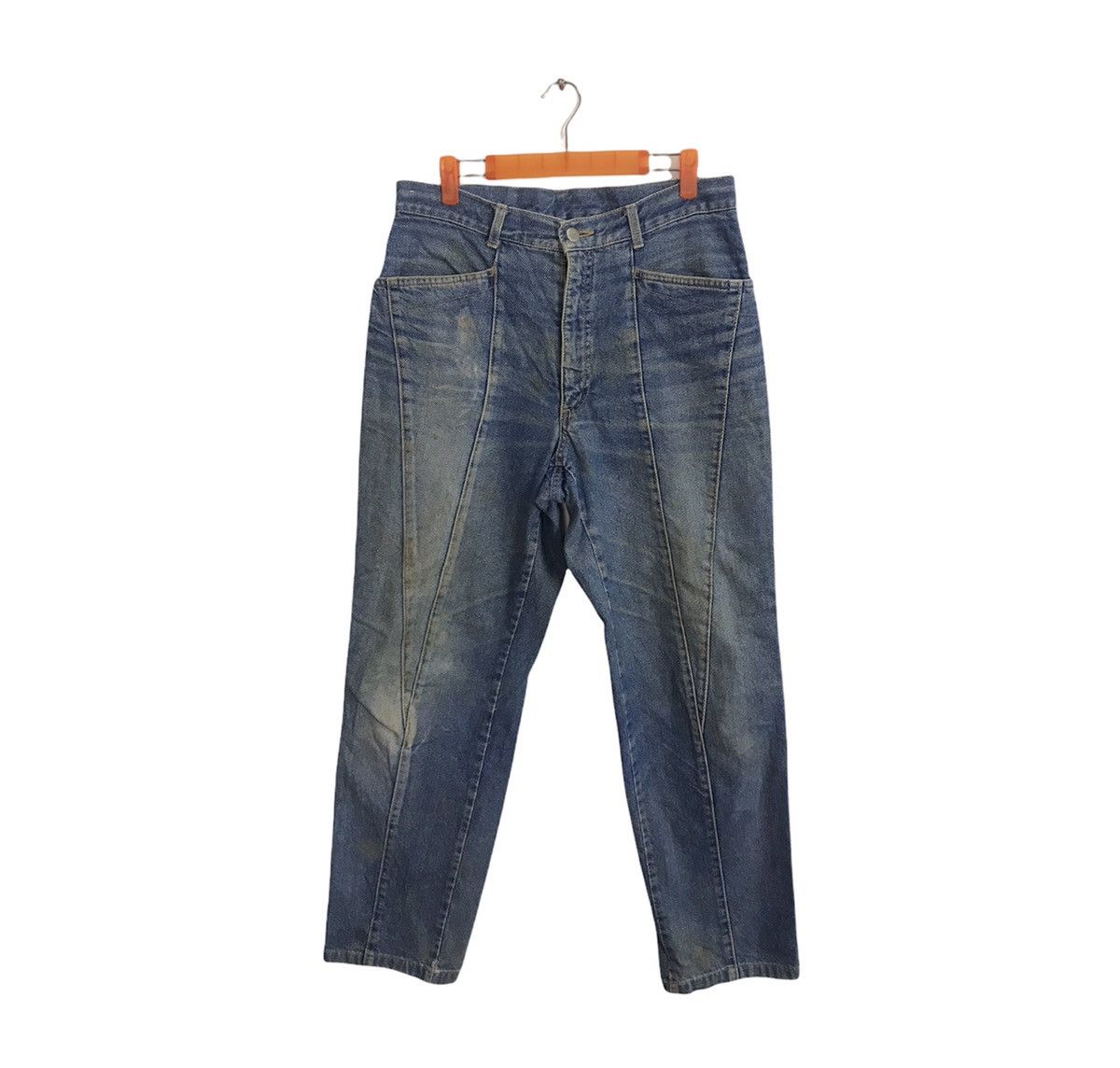 Vintage 90s Western Wear Distressed Denim Jeans Indigo Straight Cut Size US 31 - 1 Thumbnail