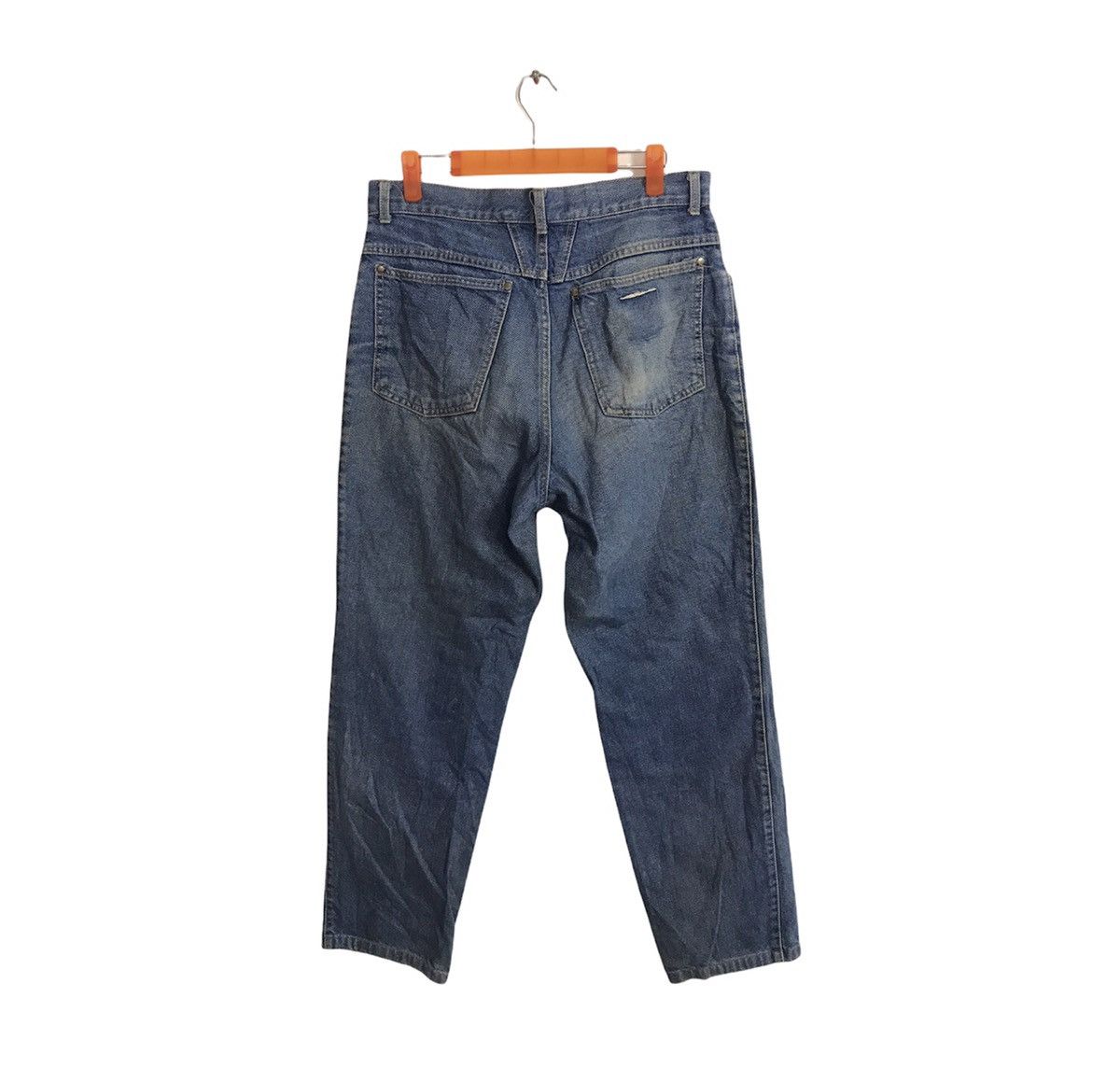 Vintage 90s Western Wear Distressed Denim Jeans Indigo Straight Cut Size US 31 - 2 Thumbnail