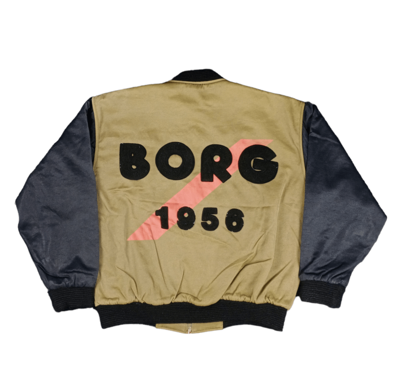 image of Bjorn Borg x Bomber Jacket vintage Borg 1956 Bomber Jacket Nice Design in Mustard Yellow/Black (Siz