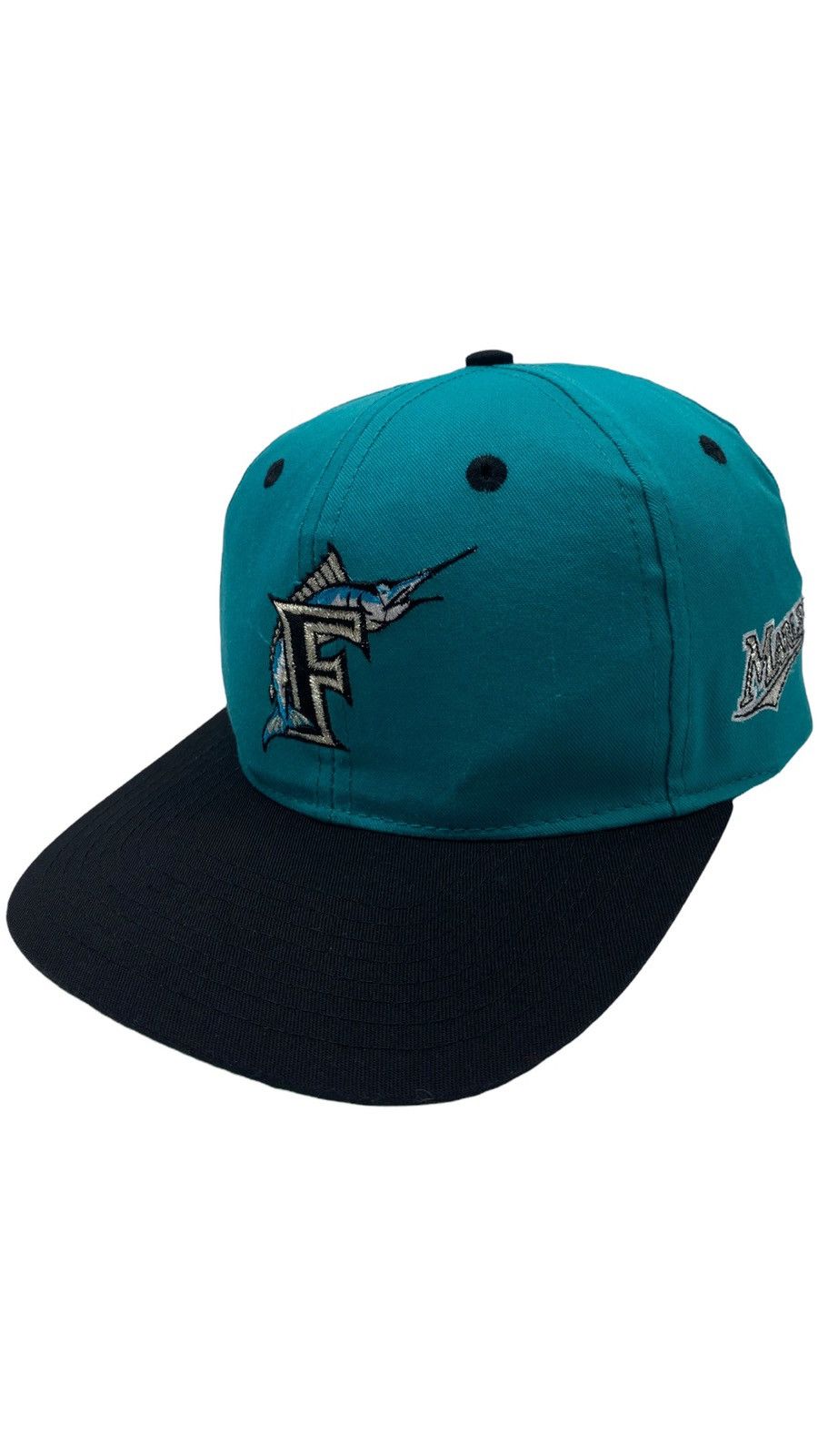 Vintage 🔥LASTDROP🔥 90s Rare Florida Marlins Baseball Cap Hat Size ONE SIZE - 1 Thumbnail
