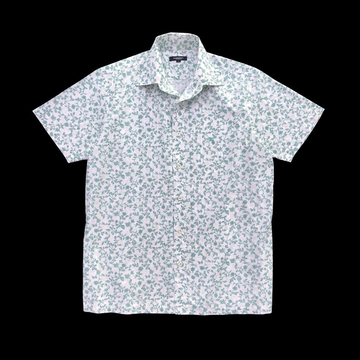Burberry Authentic Burberry London Floral Print Checked Short Sleeve Size US L / EU 52-54 / 3 - 2 Thumbnail