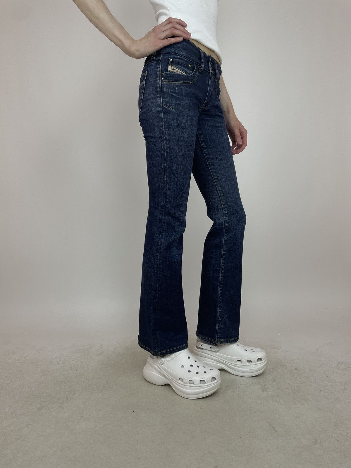 Diesel × Vintage Diesel RONHAR Flared jeans low rise Womens size W24 L32 Size 24" / US 00 / IT 34 - 1 Thumbnail