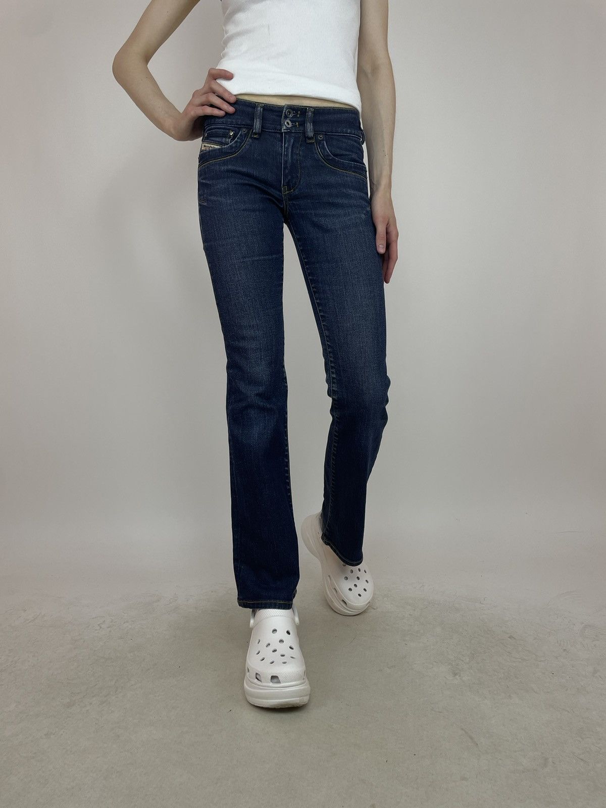 Diesel × Vintage Diesel RONHAR Flared jeans low rise Womens size W24 L32 Size 24" / US 00 / IT 34 - 7 Thumbnail