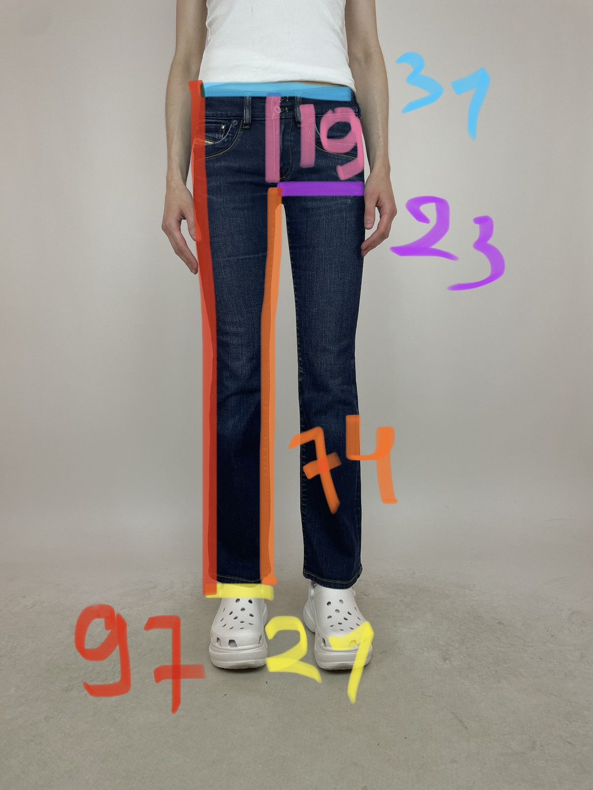 Diesel × Vintage Diesel RONHAR Flared jeans low rise Womens size W24 L32 Size 24" / US 00 / IT 34 - 19 Thumbnail
