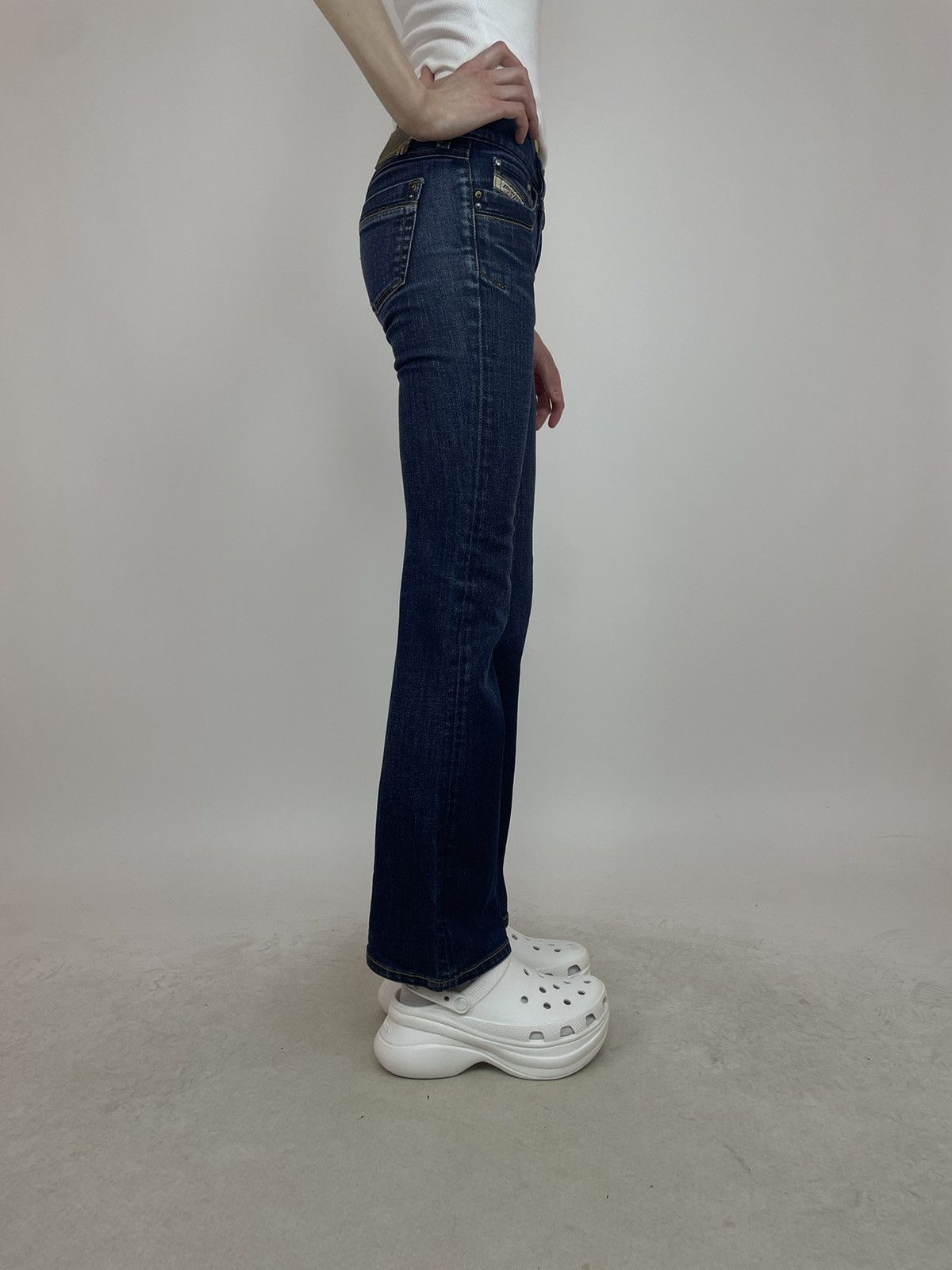 Diesel × Vintage Diesel RONHAR Flared jeans low rise Womens size W24 L32 Size 24" / US 00 / IT 34 - 8 Thumbnail