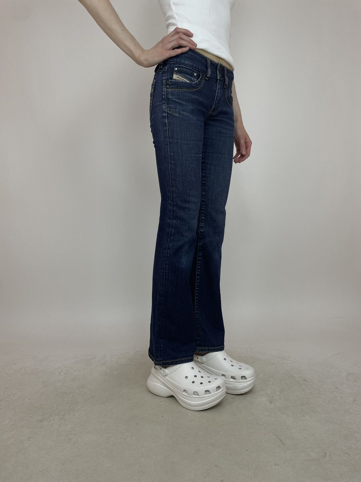 Diesel × Vintage Diesel RONHAR Flared jeans low rise Womens size W24 L32 Size 24" / US 00 / IT 34 - 6 Thumbnail