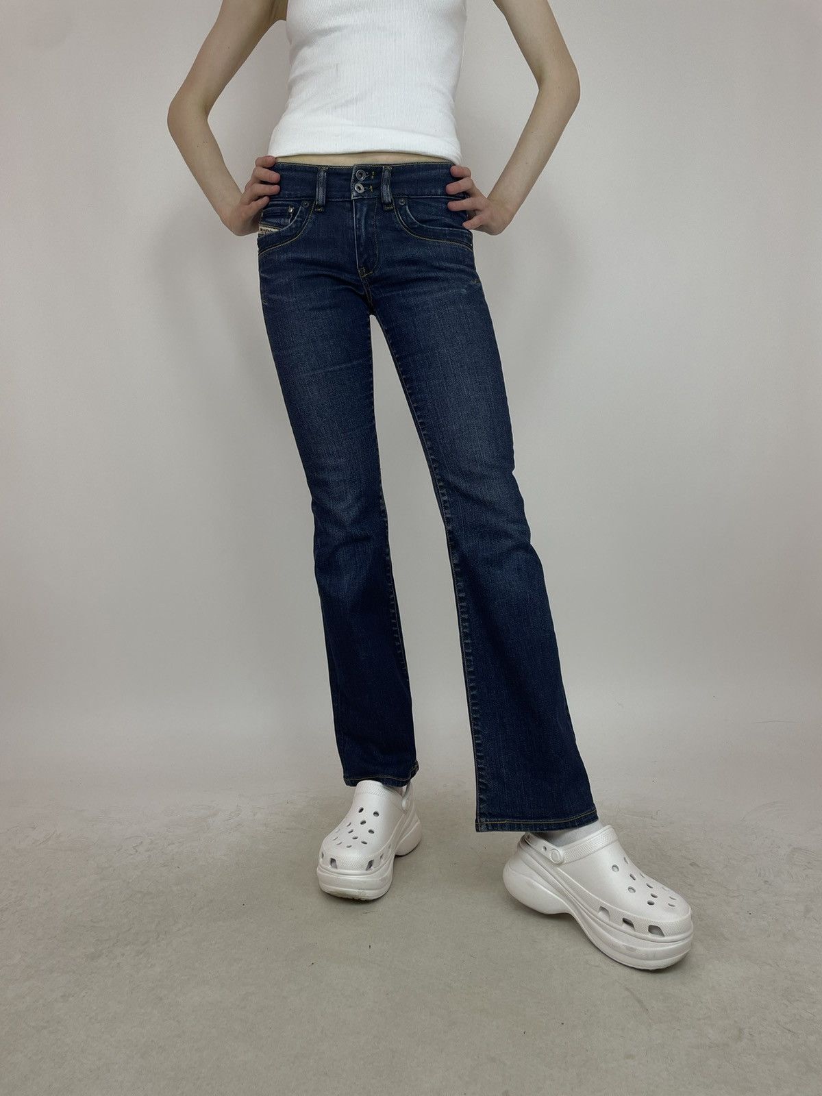 Diesel × Vintage Diesel RONHAR Flared jeans low rise Womens size W24 L32 Size 24" / US 00 / IT 34 - 4 Thumbnail