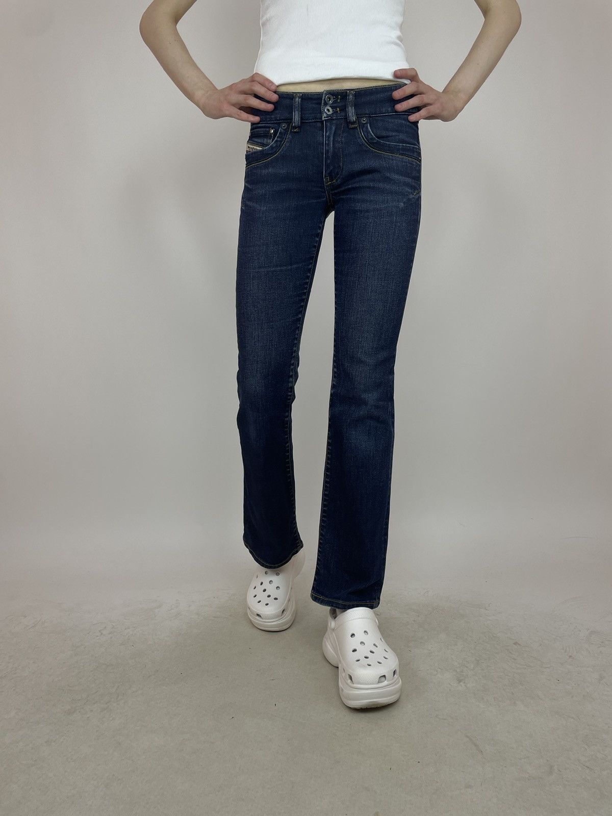 Diesel × Vintage Diesel RONHAR Flared jeans low rise Womens size W24 L32 Size 24" / US 00 / IT 34 - 3 Thumbnail