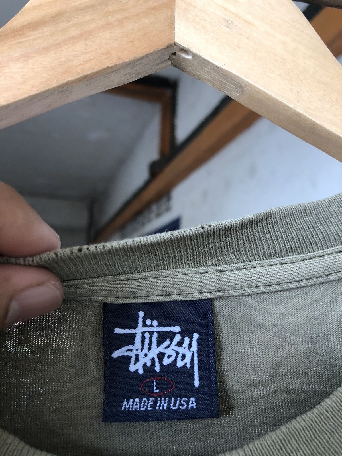 Stussy Rare❗️Vintage 90s Stussy Center Olive Green Single Stich Size US L / EU 52-54 / 3 - 19 Thumbnail