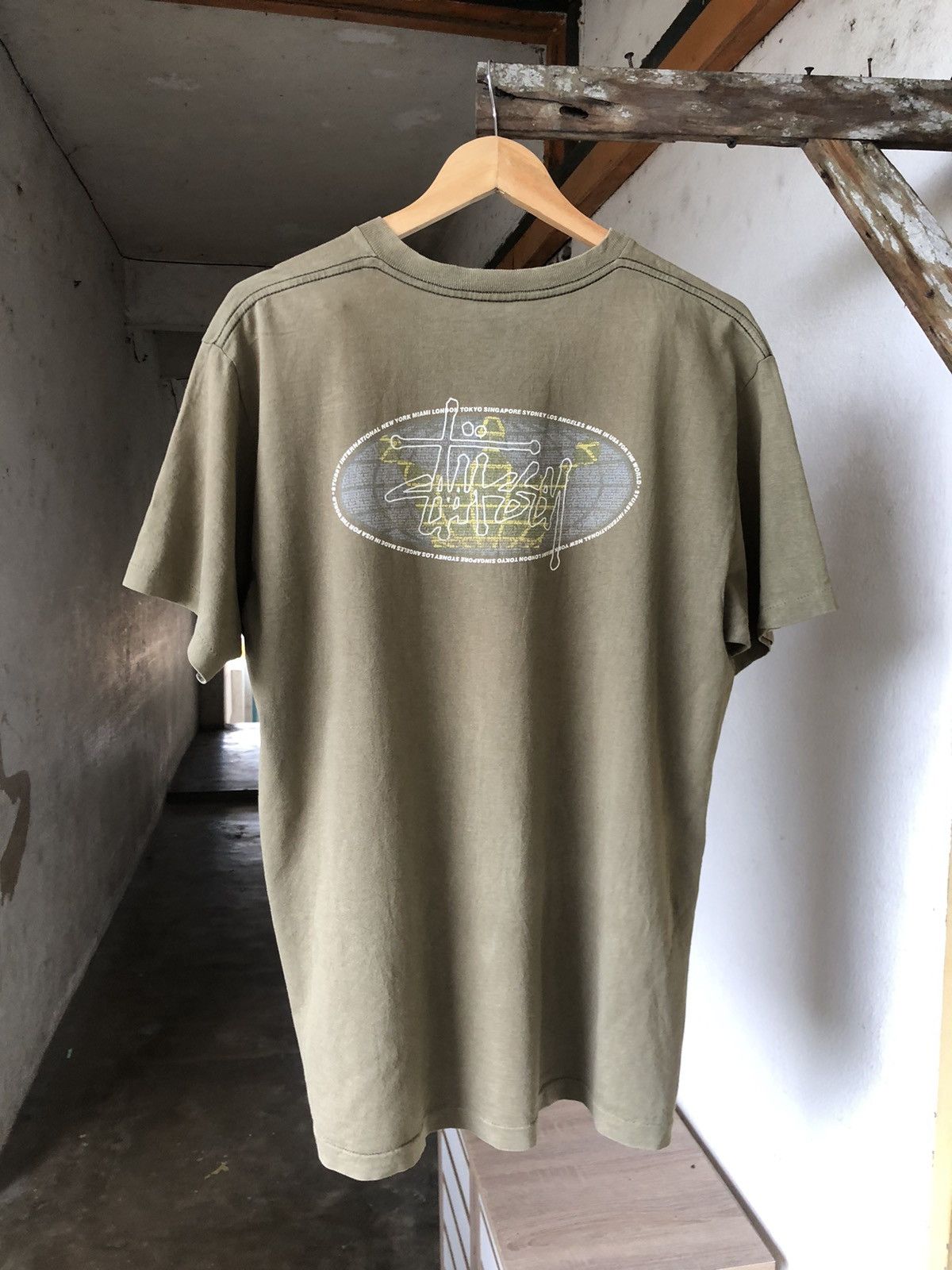 Stussy Rare❗️Vintage 90s Stussy Center Olive Green Single Stich Size US L / EU 52-54 / 3 - 4 Thumbnail