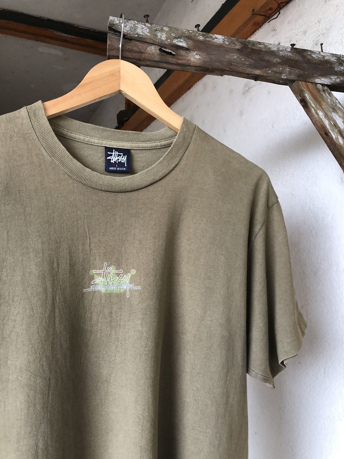 Stussy Rare❗️Vintage 90s Stussy Center Olive Green Single Stich Size US L / EU 52-54 / 3 - 15 Thumbnail