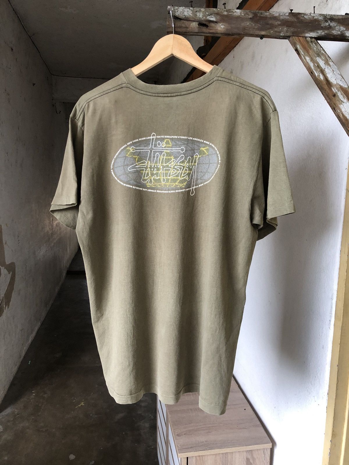 Stussy Rare❗️Vintage 90s Stussy Center Olive Green Single Stich Size US L / EU 52-54 / 3 - 10 Thumbnail