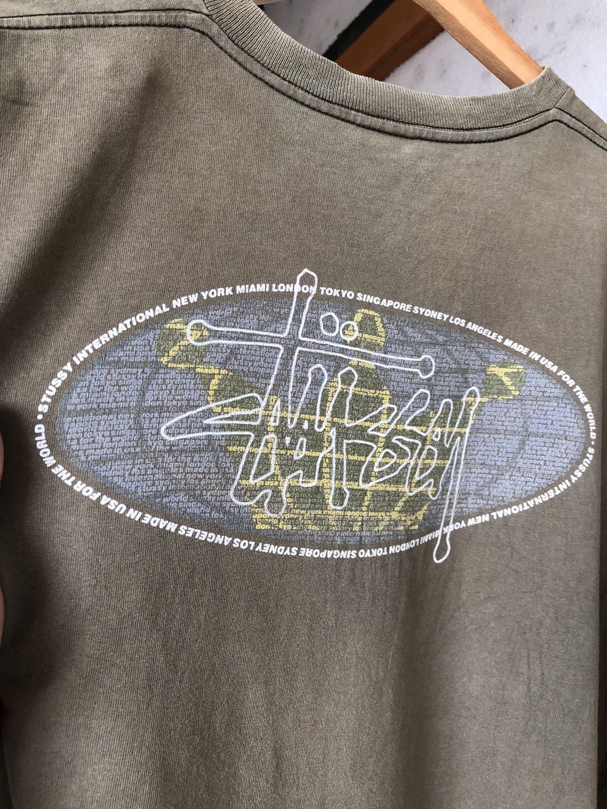 Stussy Rare❗️Vintage 90s Stussy Center Olive Green Single Stich Size US L / EU 52-54 / 3 - 11 Thumbnail