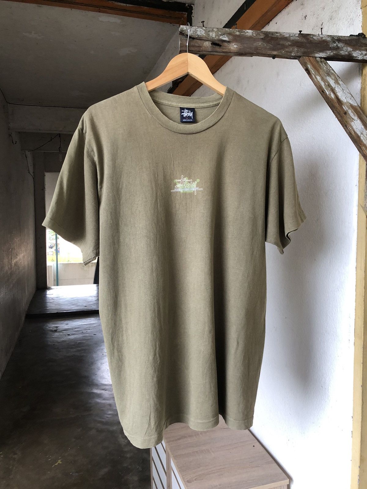 Stussy Rare❗️Vintage 90s Stussy Center Olive Green Single Stich Size US L / EU 52-54 / 3 - 14 Thumbnail