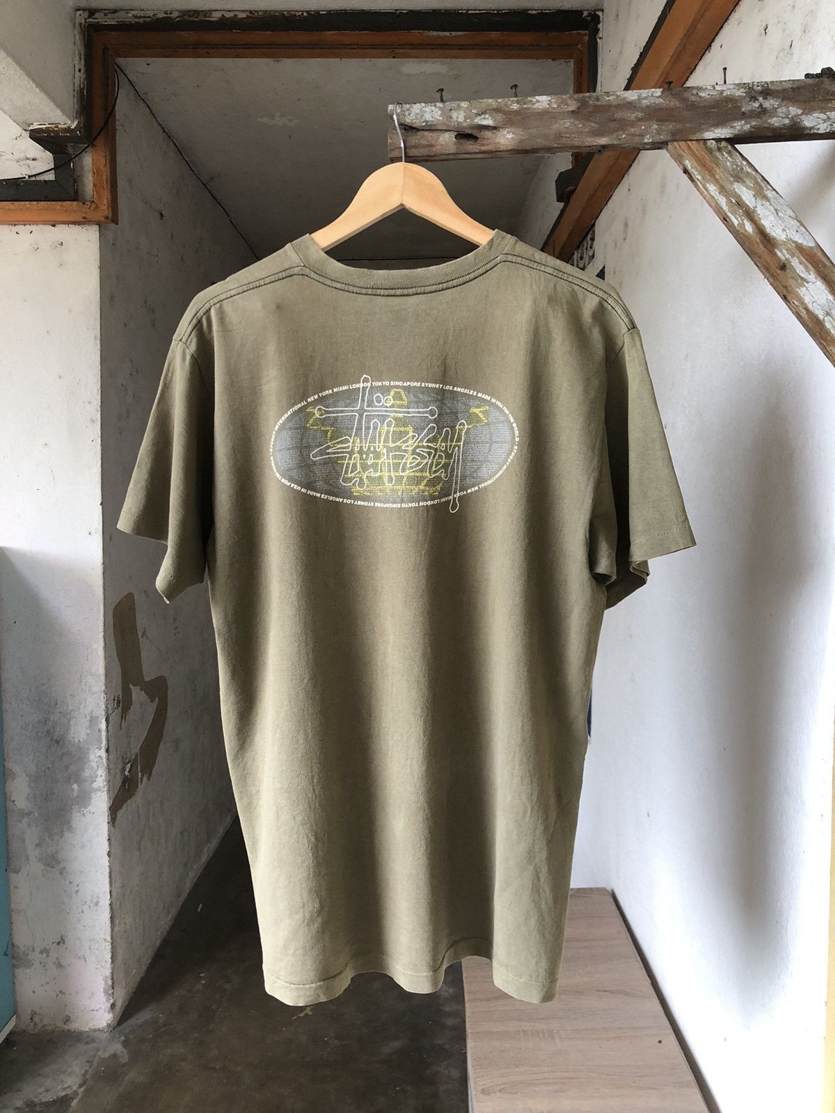 Stussy Rare❗️Vintage 90s Stussy Center Olive Green Single Stich Size US L / EU 52-54 / 3 - 1 Thumbnail
