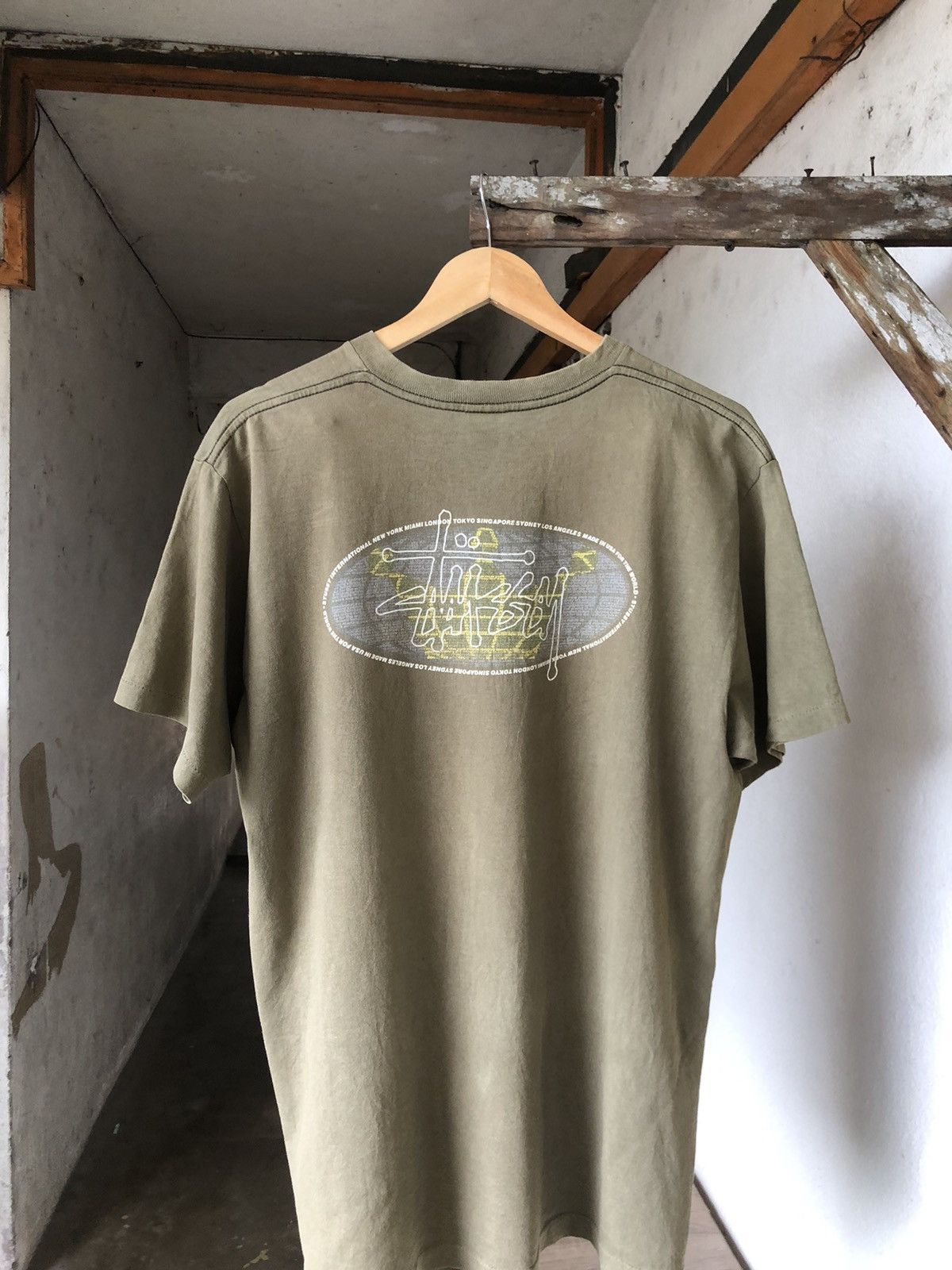 Stussy Rare❗️Vintage 90s Stussy Center Olive Green Single Stich Size US L / EU 52-54 / 3 - 3 Thumbnail
