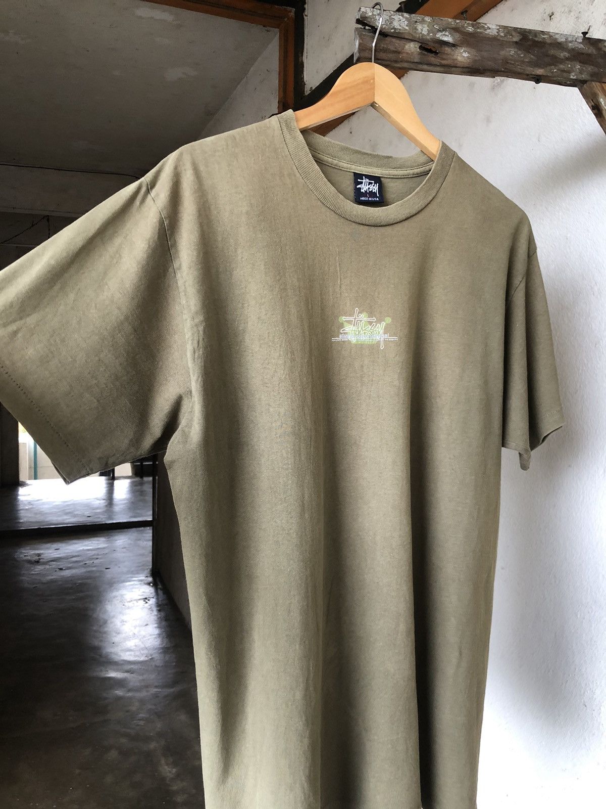 Stussy Rare❗️Vintage 90s Stussy Center Olive Green Single Stich Size US L / EU 52-54 / 3 - 20 Thumbnail