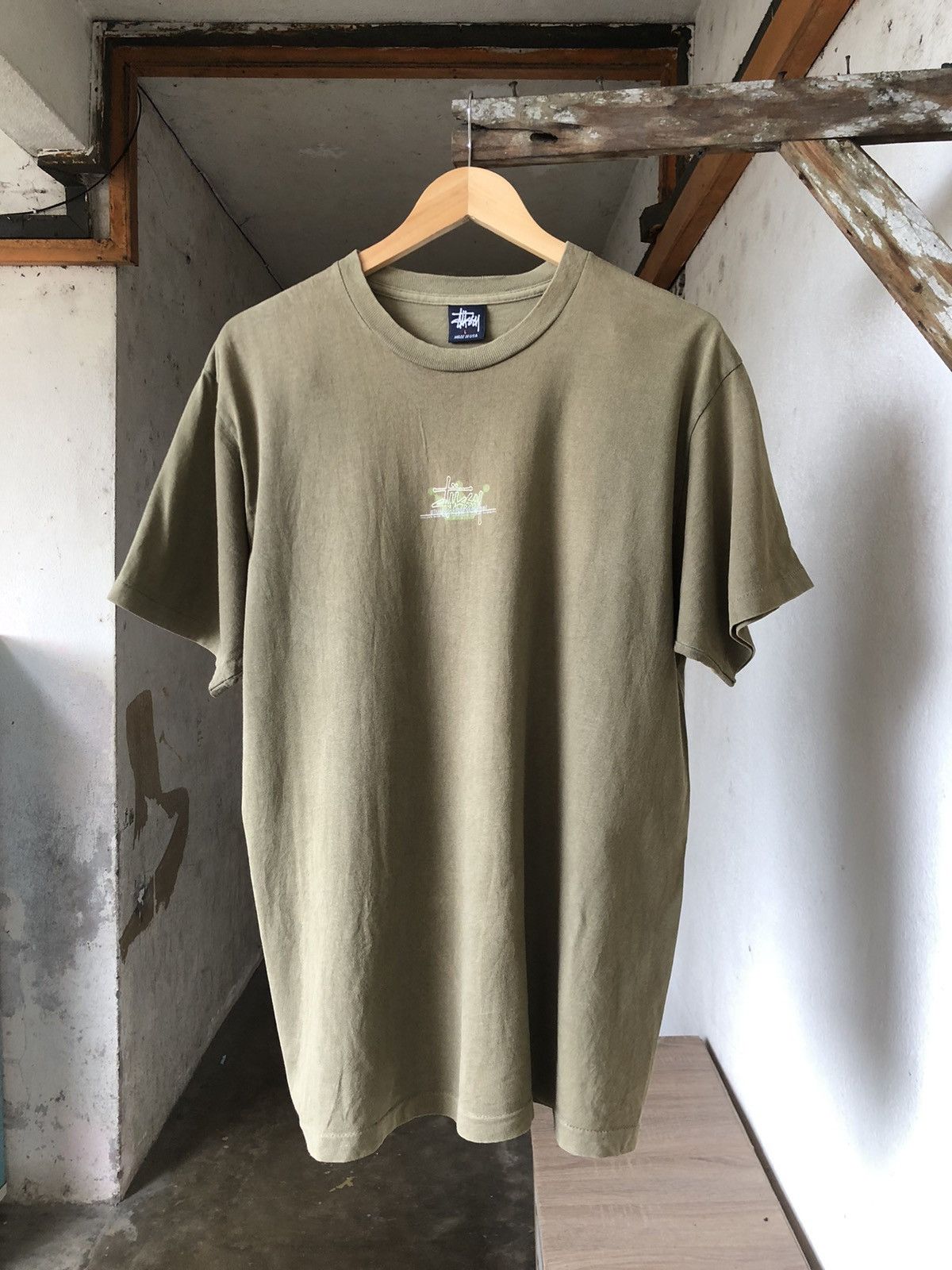Stussy Rare❗️Vintage 90s Stussy Center Olive Green Single Stich Size US L / EU 52-54 / 3 - 2 Thumbnail