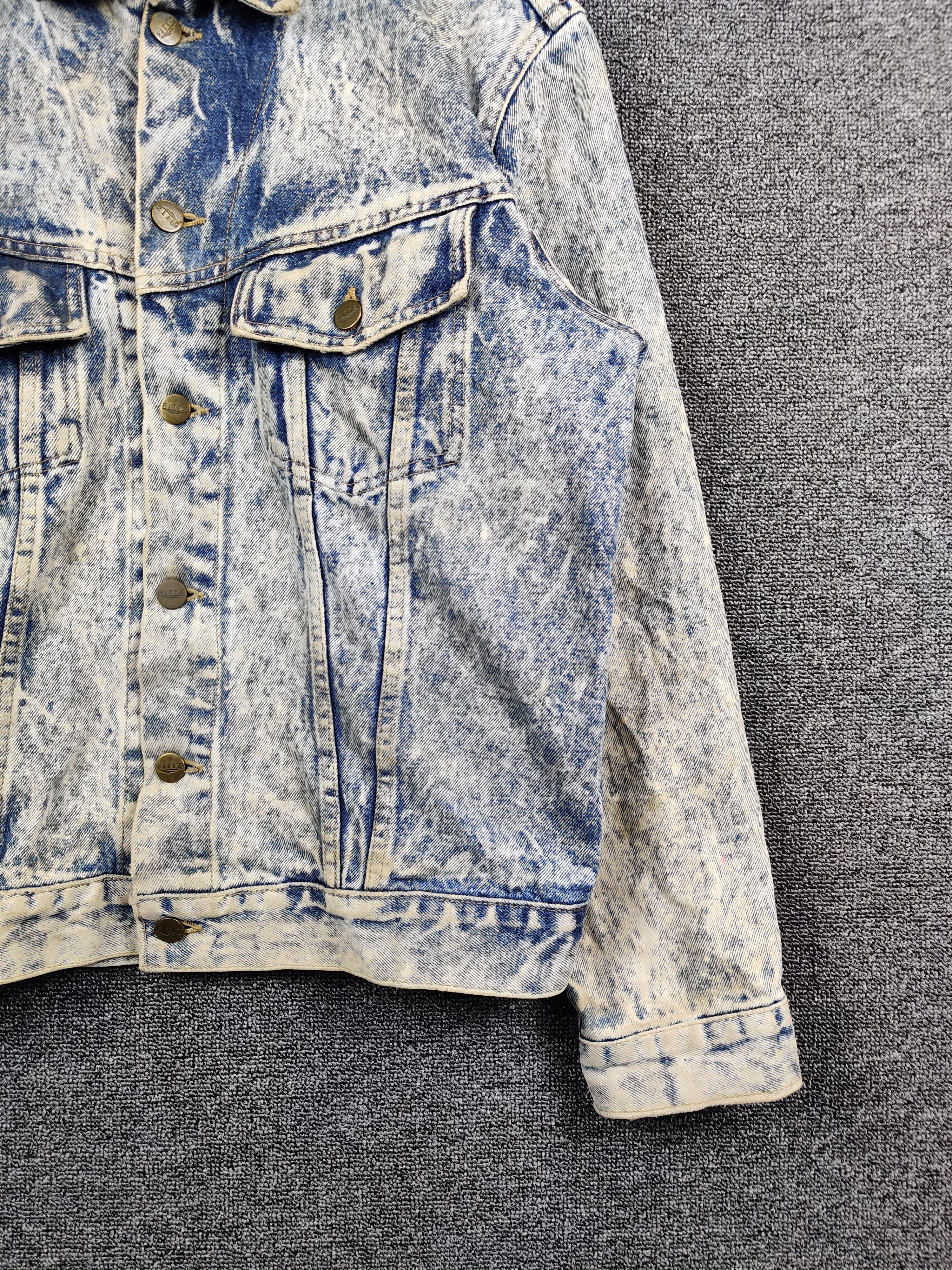 Japanese Brand Vintage Fittz Acid Wash Trucker Denim Jacket Size US L / EU 52-54 / 3 - 3 Thumbnail