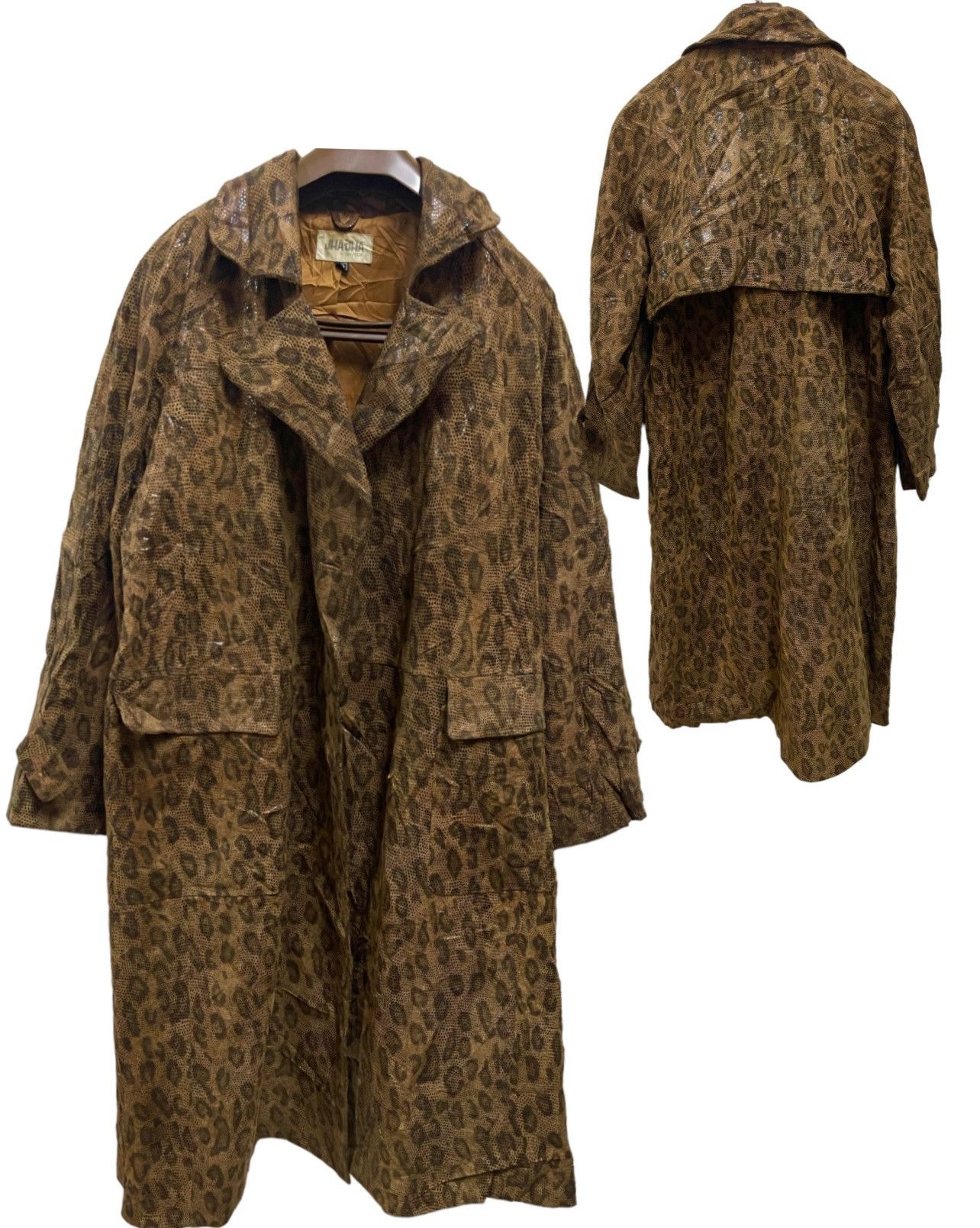 Vintage Vintage Leopard Leather Trench Coat Jha-Jha by Fook Designer Size US M / EU 48-50 / 2 - 1 Thumbnail