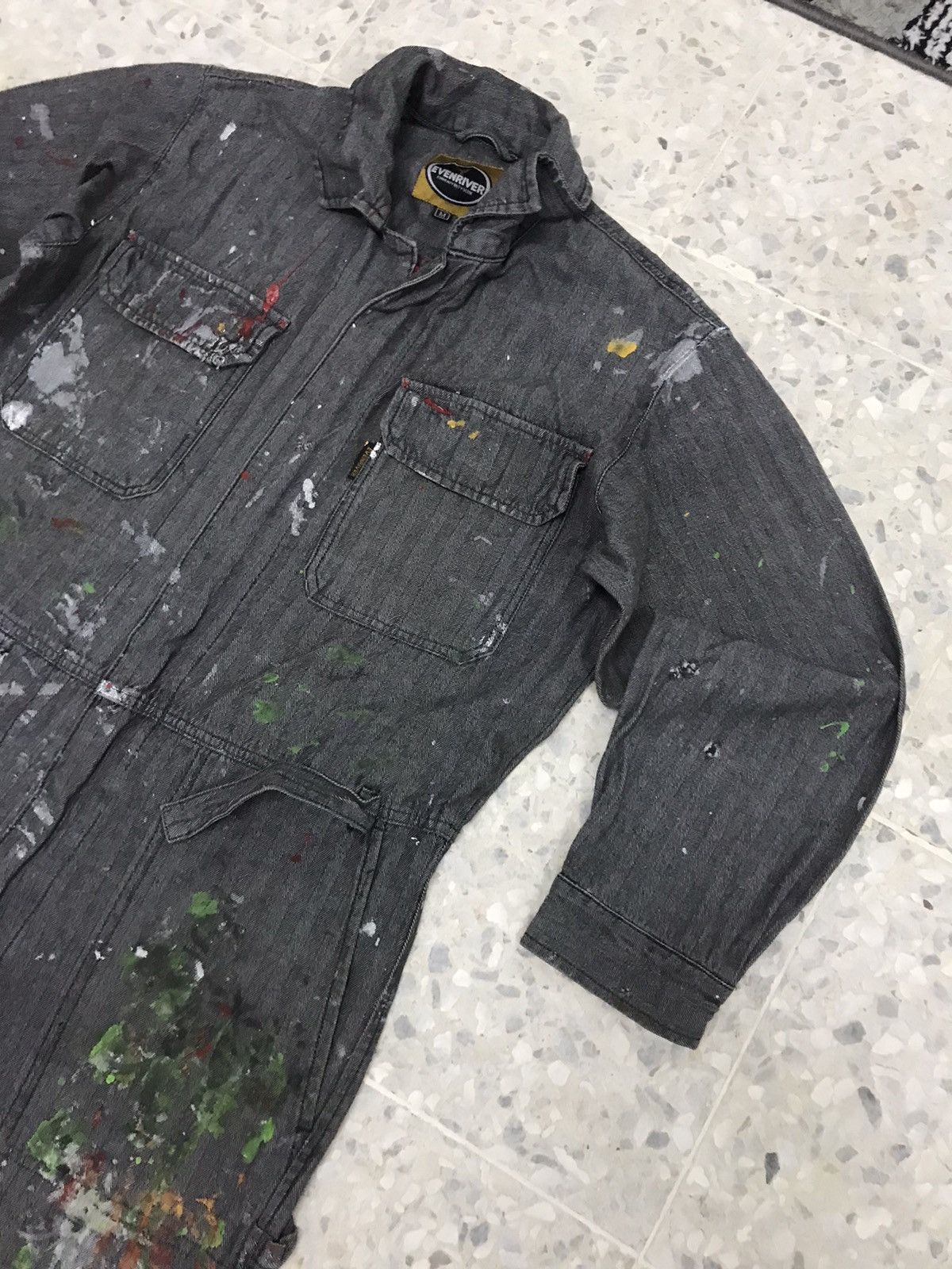 Japanese Brand Art❗️Evenriver Art Distressed Paints Coverall/Jumpsuit Size US M / EU 48-50 / 2 - 9 Thumbnail