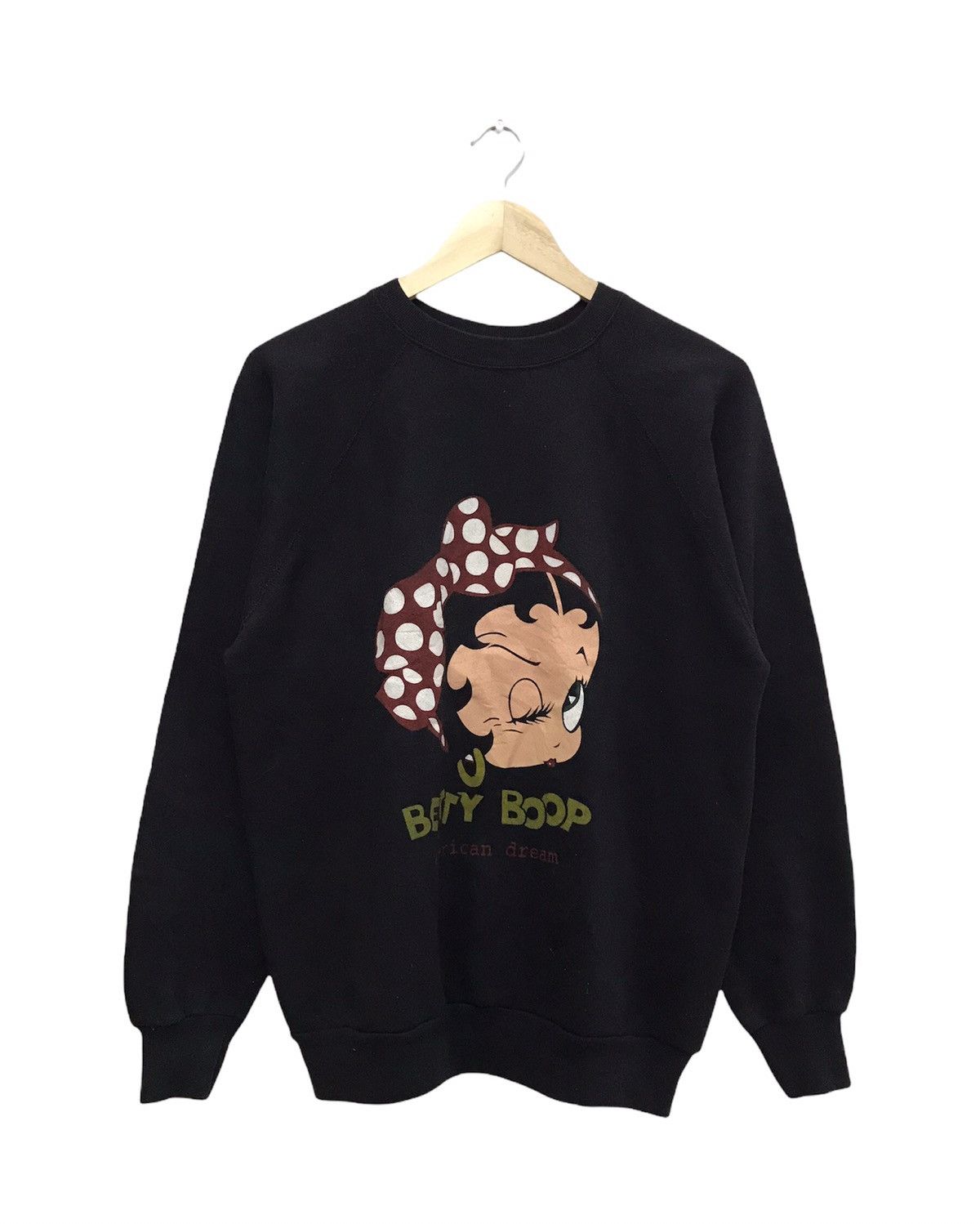 image of Movie x Vintage 90's Betty Boop Big Logo Sweatshirt Black, Men's (Size Medium)