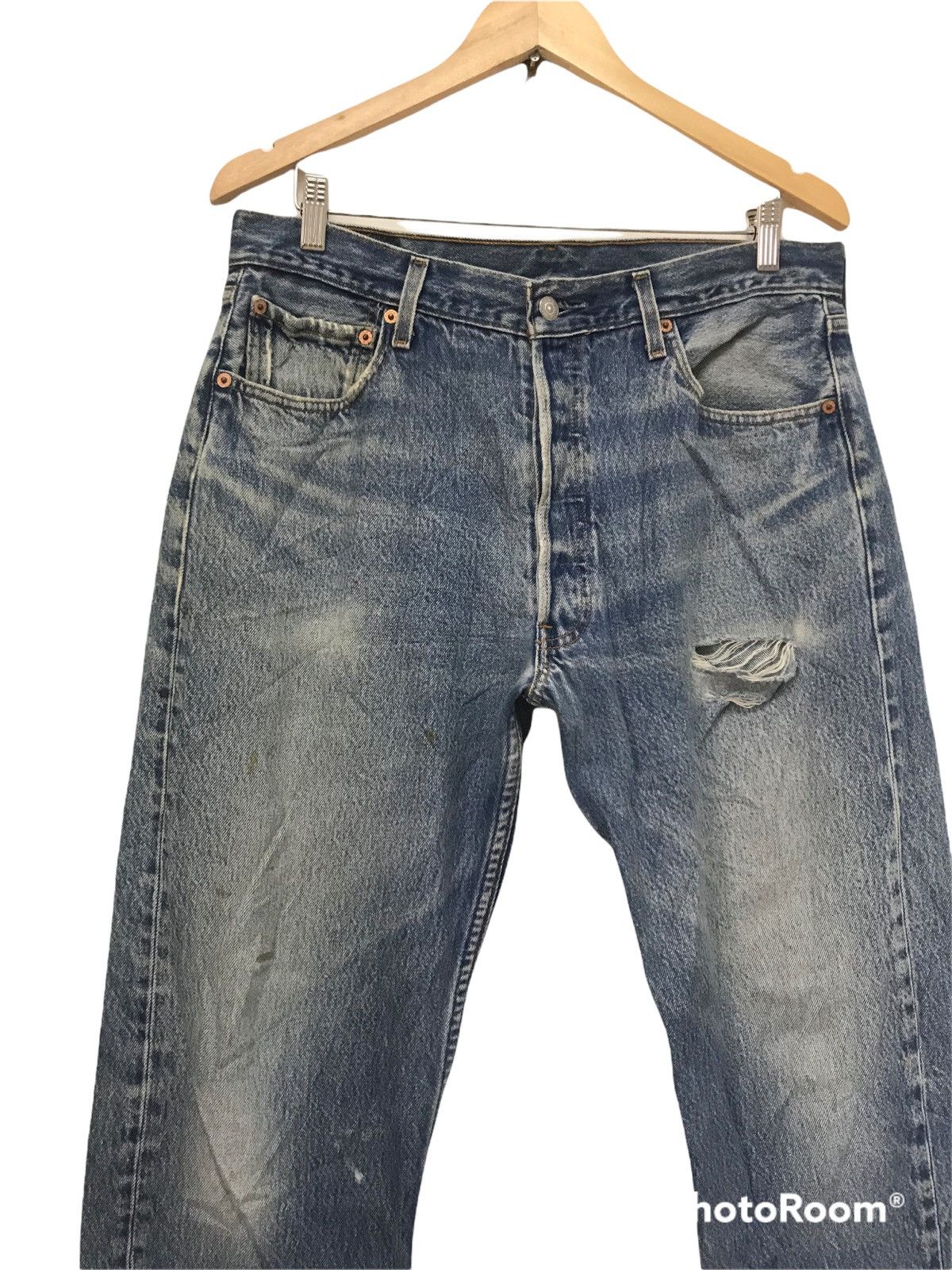 Levi's Vintage Levis 501 Distressed x Kurt Cobain Denim Size US 35 - 3 Thumbnail