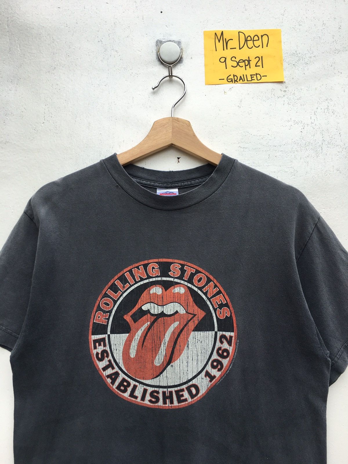 The Rolling Stones Band T-shirt, Men's M size cotton Charcoal Vintage Second Hand main image 0