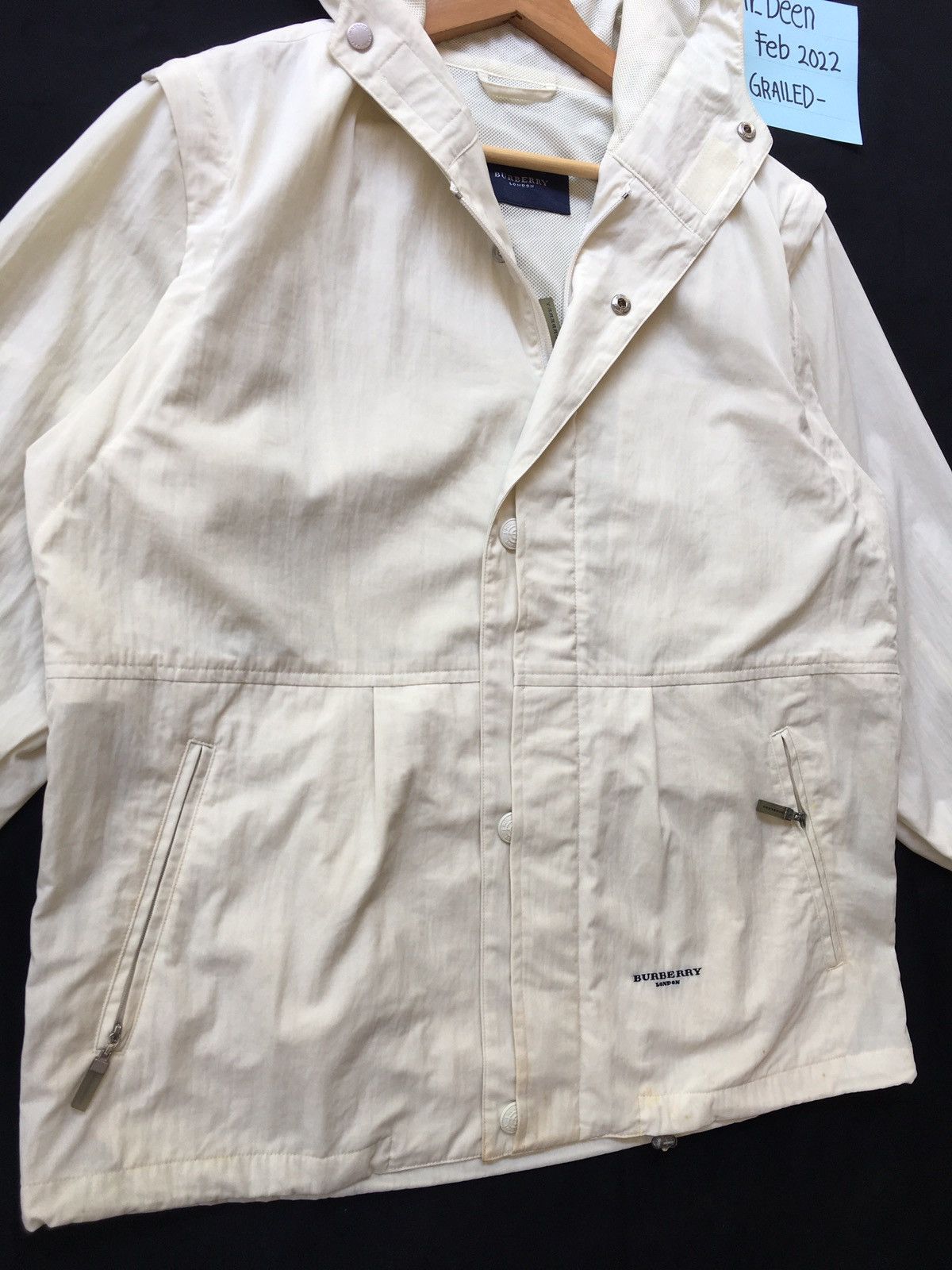 Burberry Vintage Burberry Hoodie Nylon Jacket Size US L / EU 52-54 / 3 - 5 Thumbnail